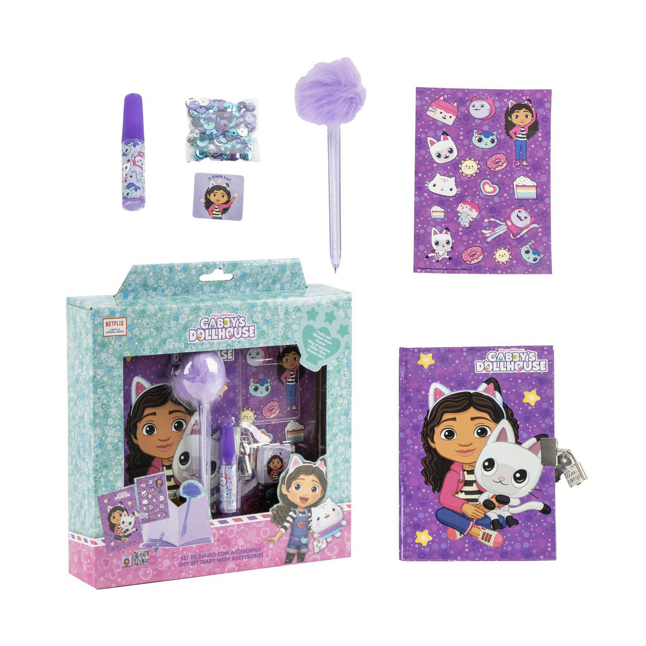 

Дитячий набір канцелярських товарів Cerda Gabby's Dollhouse, від 3 років, 23.5*25*5.5 см, 6 предметів (2700001760)