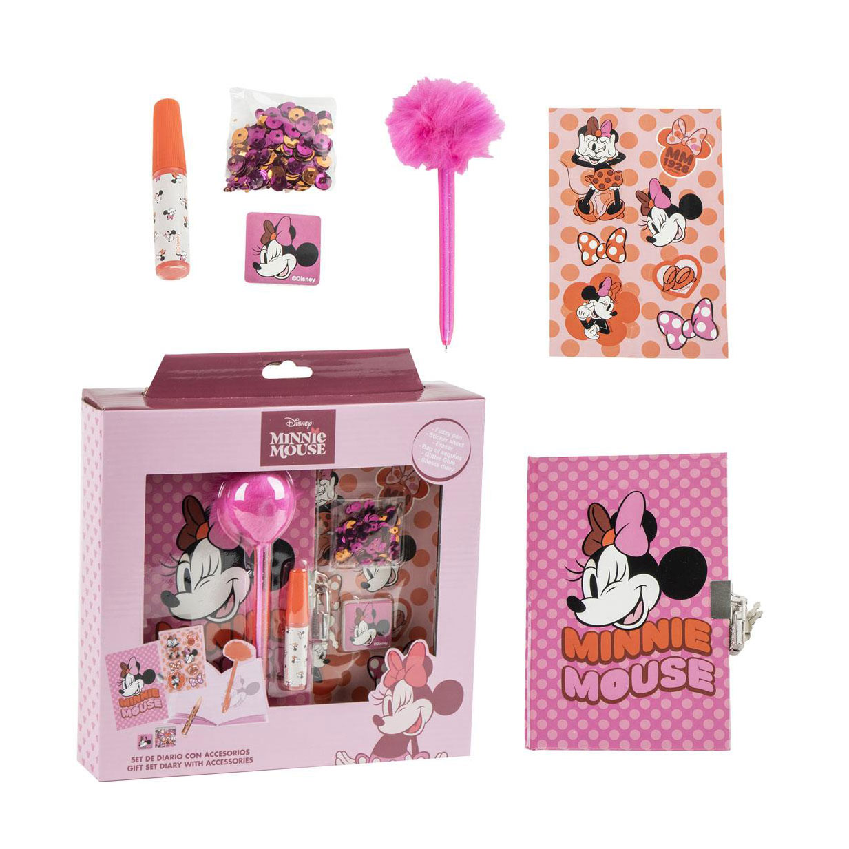 

Дитячий набір канцелярських товарів Cerda Minnie, від 3 років, 23.5*25*5.5 см, 6 предметів (2700001762)