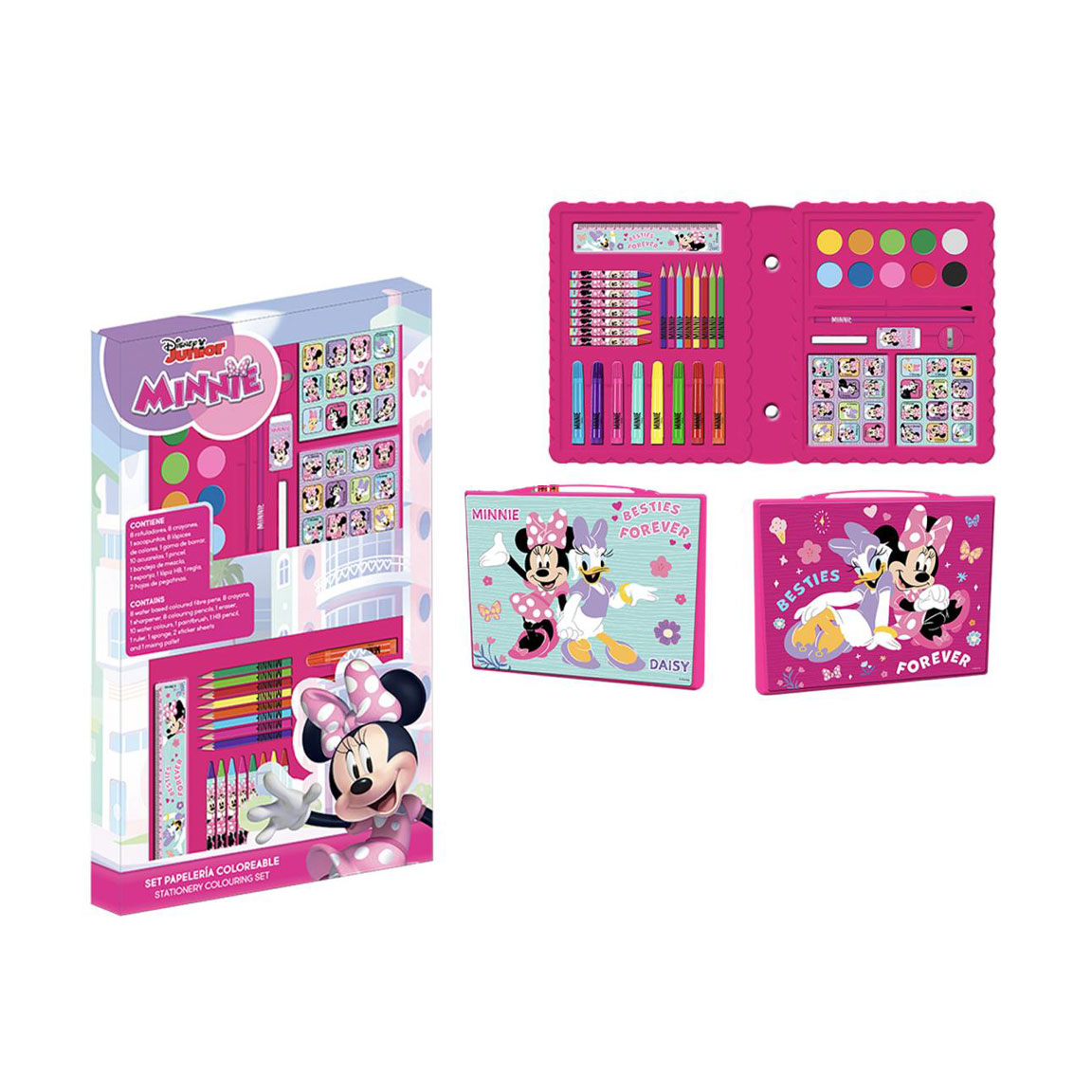 

Дитячий набір для розмальовки Cerda Box Minnie, від 3 років, 26.7*45.3*3 см, 40 предметів (2700001783)