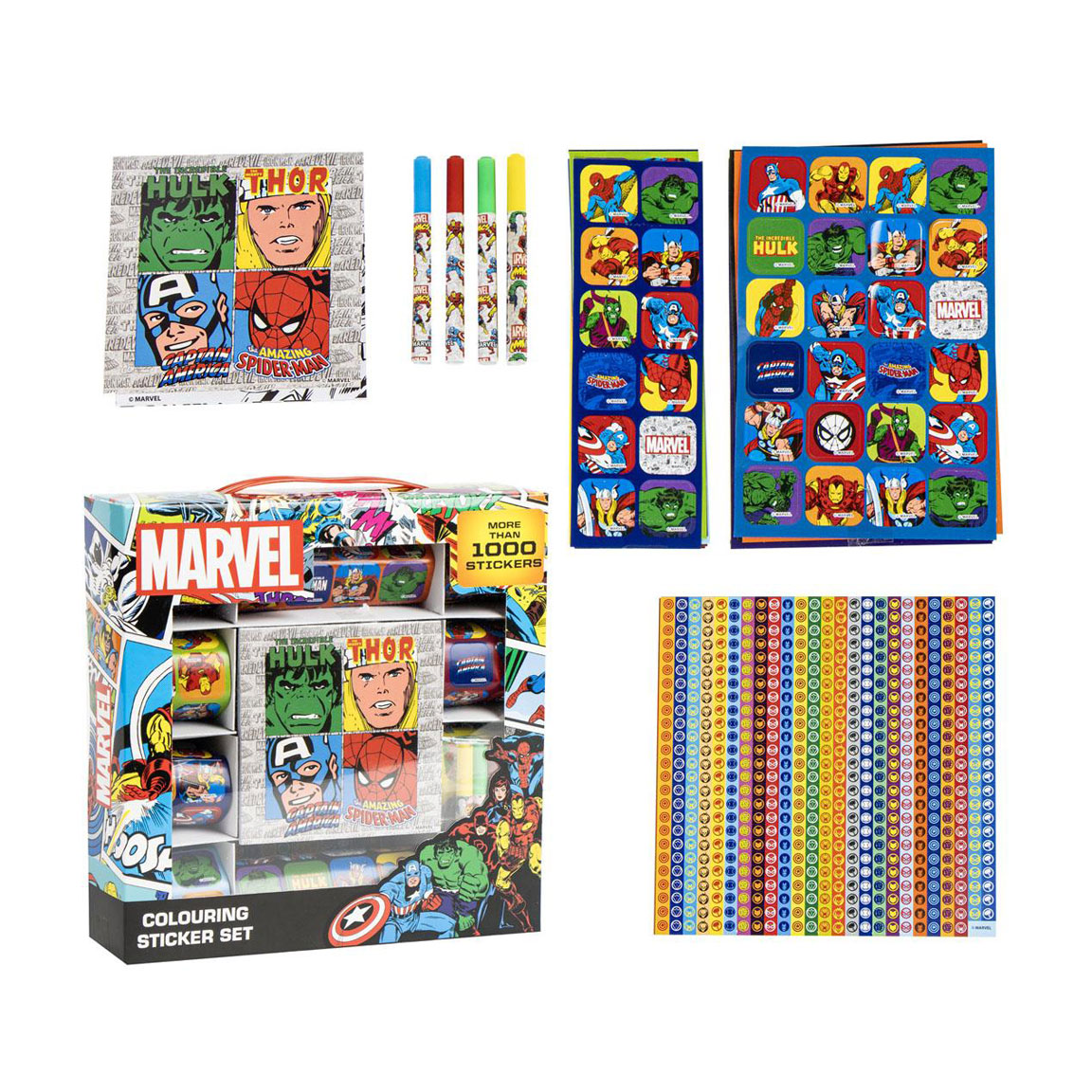 

Дитячий набір стікерів Cerda 1000 Pieces Marvel, від 3 років, 21.5*21.5*5 см, 1000 шт (2700000832)