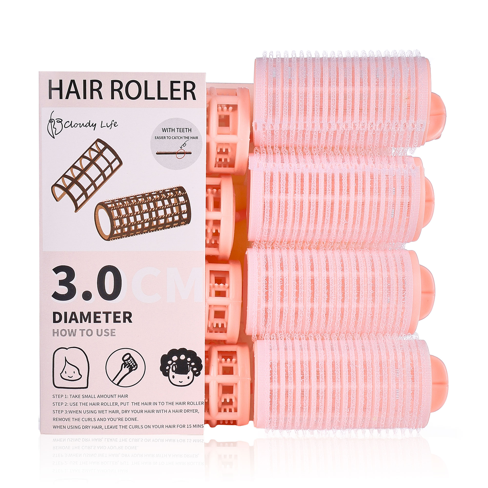 

Набір бігуді із затискачами, діаметр 30 мм, персиковий, 8 шт (24H1407)