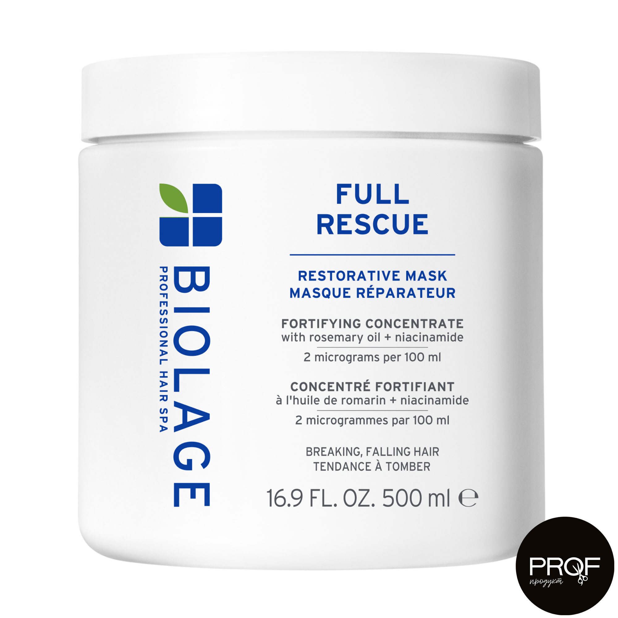 Відновлювальна маска Biolage Professional Full Rescue Restorative Mask для ламкого та схильного до випадіння волосся, 500 мл