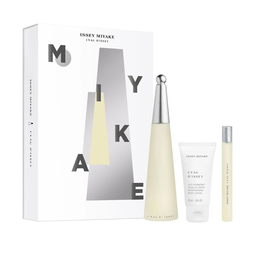 

Парфумований набір жіночий Issey Miyake L'eau d'Issey (туалетна вода, 100 мл + лосьйон, 50 мл + туалетна вода, 10 мл)