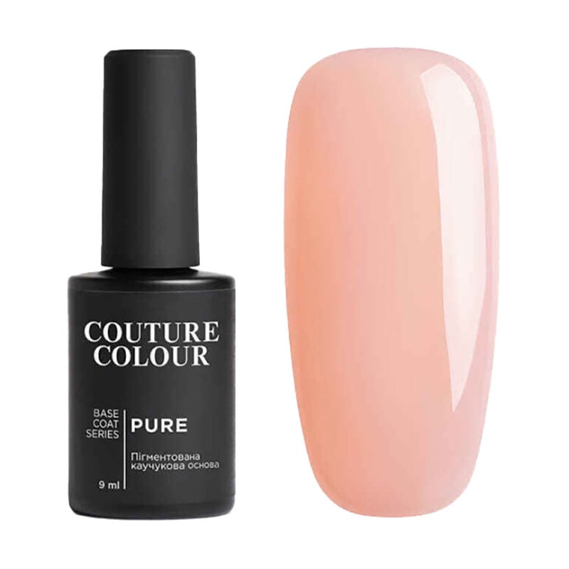 

Камуфлювальна каучукова база для гель-лаку Couture Colour Pure Base Coat 02 Напівпрозорий рожевий, 9 мл