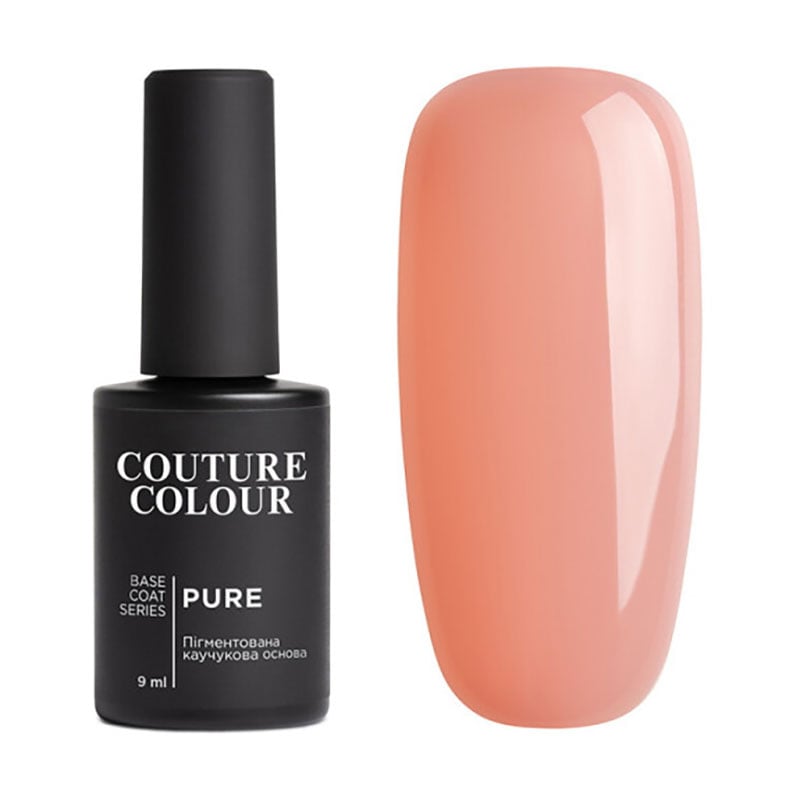 

Камуфлювальна каучукова база для гель-лаку Couture Colour Pure Base Coat 06 Напівпрозорий рожевий нюд, 9 мл