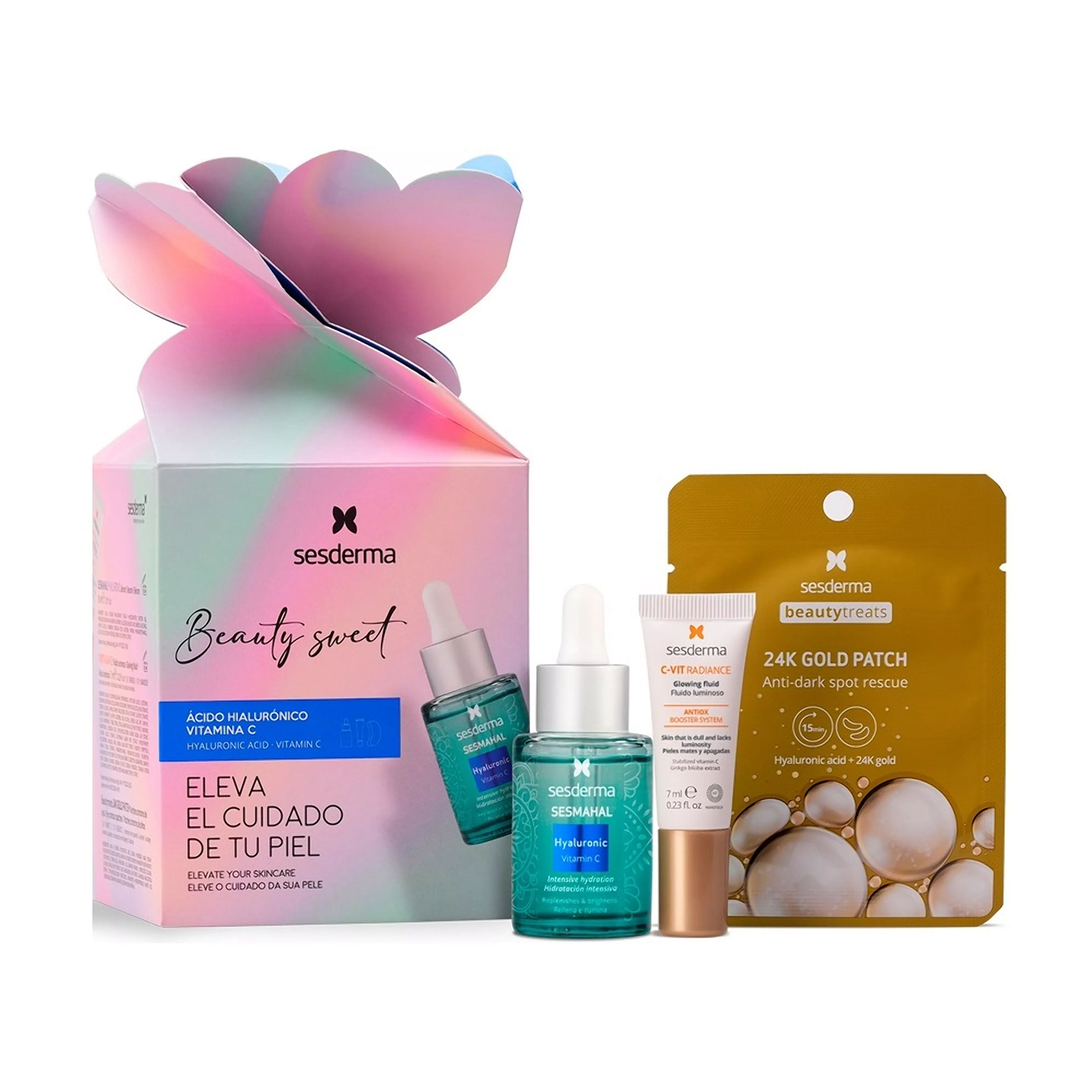 

Уцінка! Подарунковий набір Sesderma Beauty Sweet Hyaluronic Pack (сироватка, 30 мл + патчі для шкіри навколо очей, 1 пара + флюїд, 7 мл)