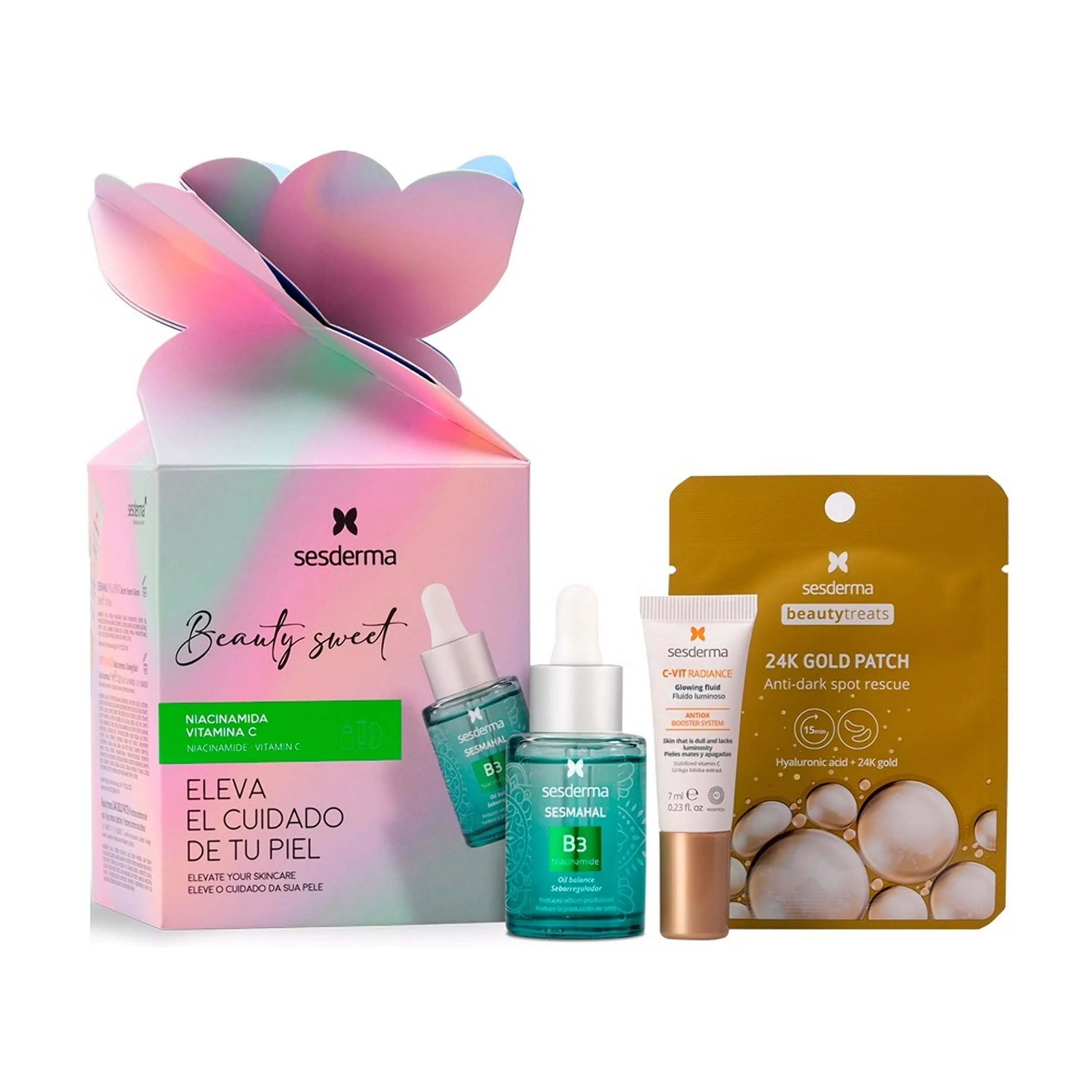 

Подарунковий набір Sesderma Beauty Sweet Niacinamide Pack (сироватка, 30 мл + патчі для шкіри навколо очей, 1 пара + флюїд, 7 мл)