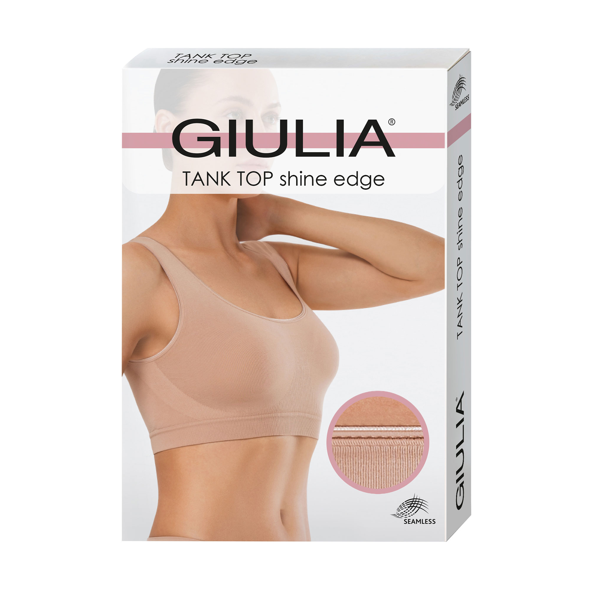 

Безшовний топ жіночий Giulia Tank Top Shine Edge на широких бретелях, Bright, Nude, розмір L/XL