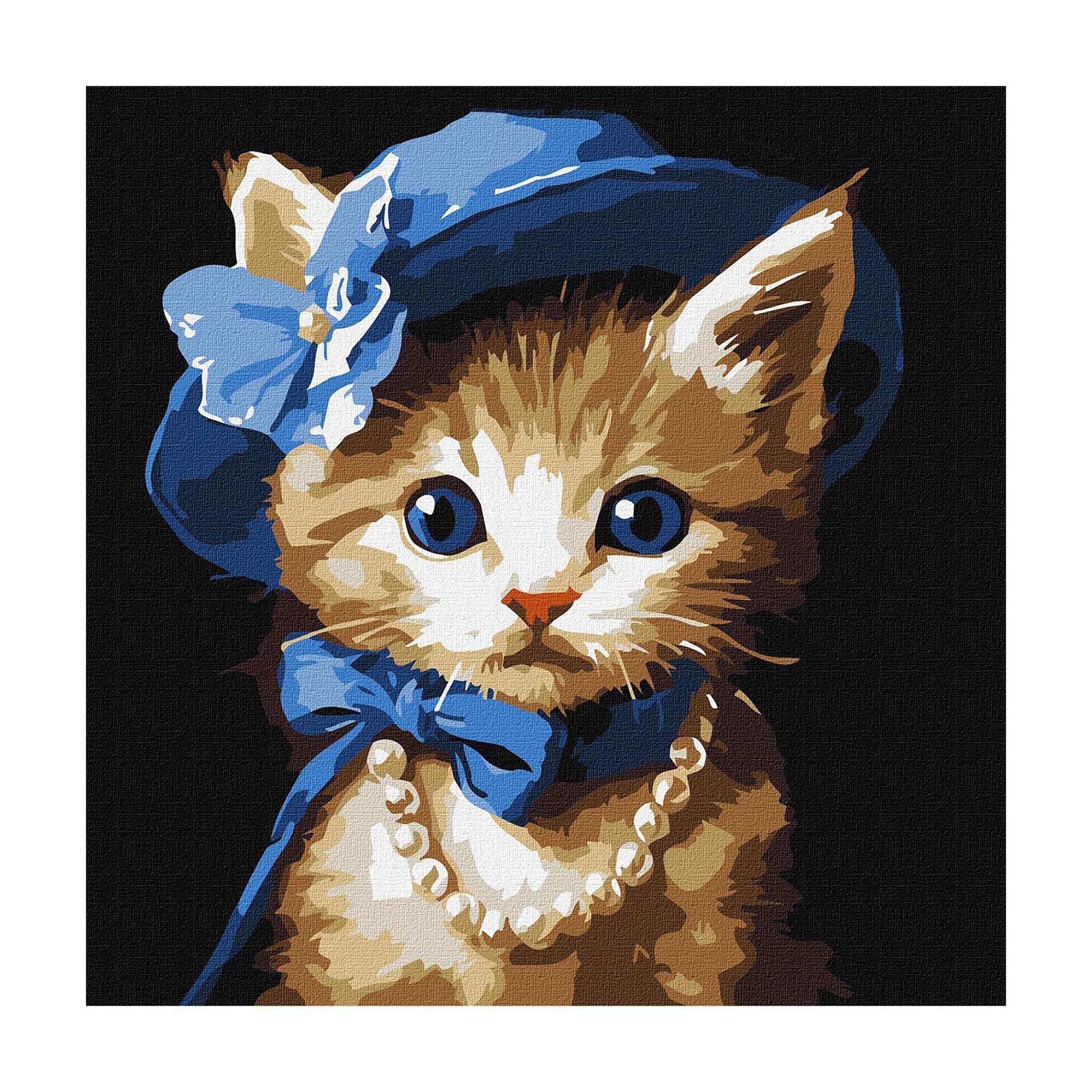 

Картина за номерами Ideyka Котик в капелюсі, 30*30 см (KHO6739)