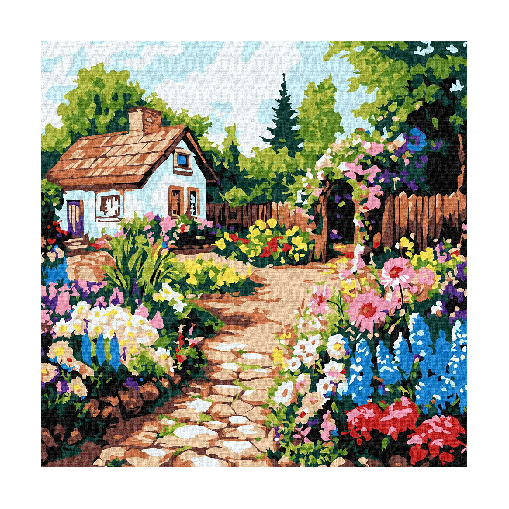 

Картина за номерами Ideyka Квіти біля хатини, 30*30 см (KHO6382)