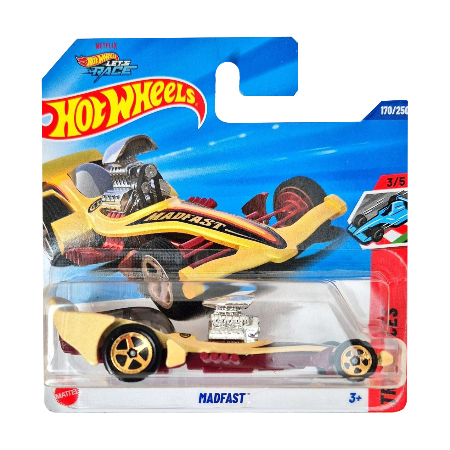 

Базовий автомобіль Hot Wheels Madfast, бежевий, від 3 років, 11*3.5*11 см (5785)