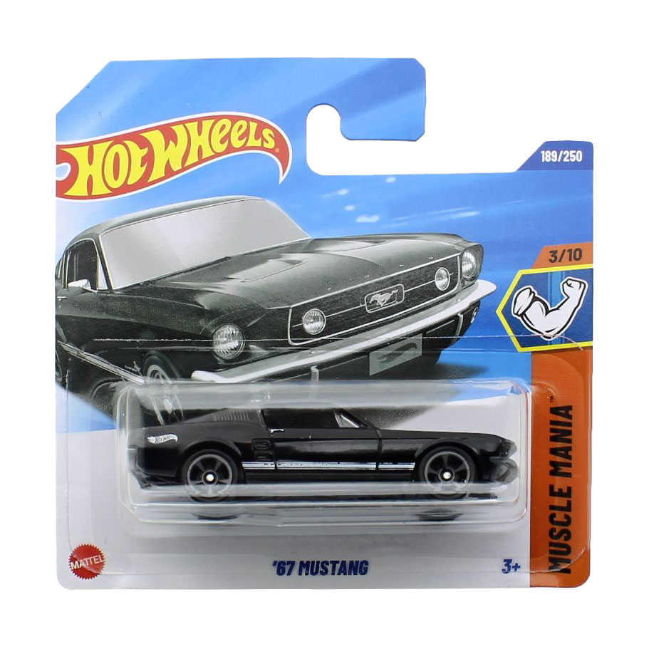 

Базовий автомобіль Hot Wheels 67 Mustang, чорний, від 3 років, 11*3.5*11 см (5785)