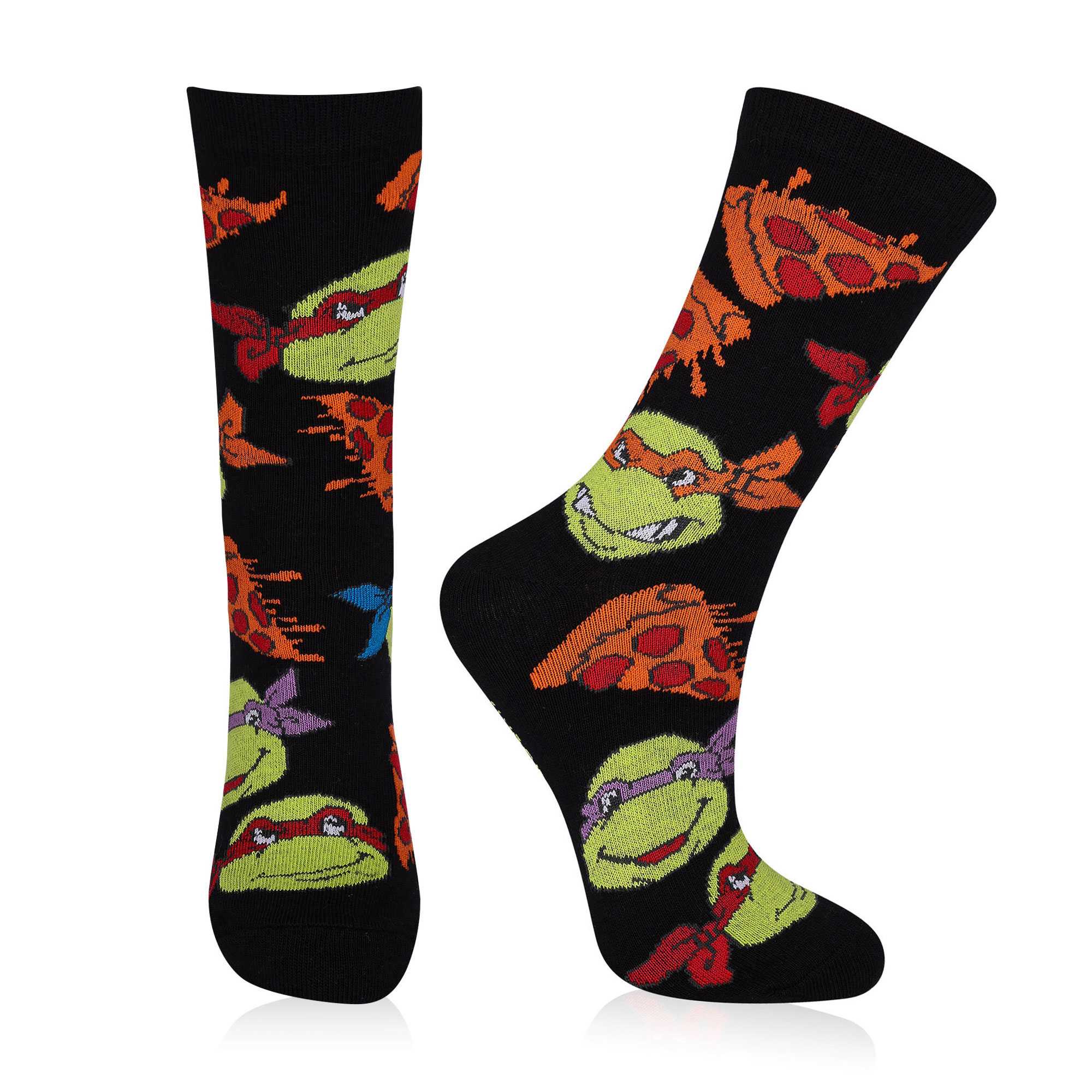 

Дитячі шкарпетки AmiGO Черепашки-ніндзя з піцою, чорні, розмір 20-22