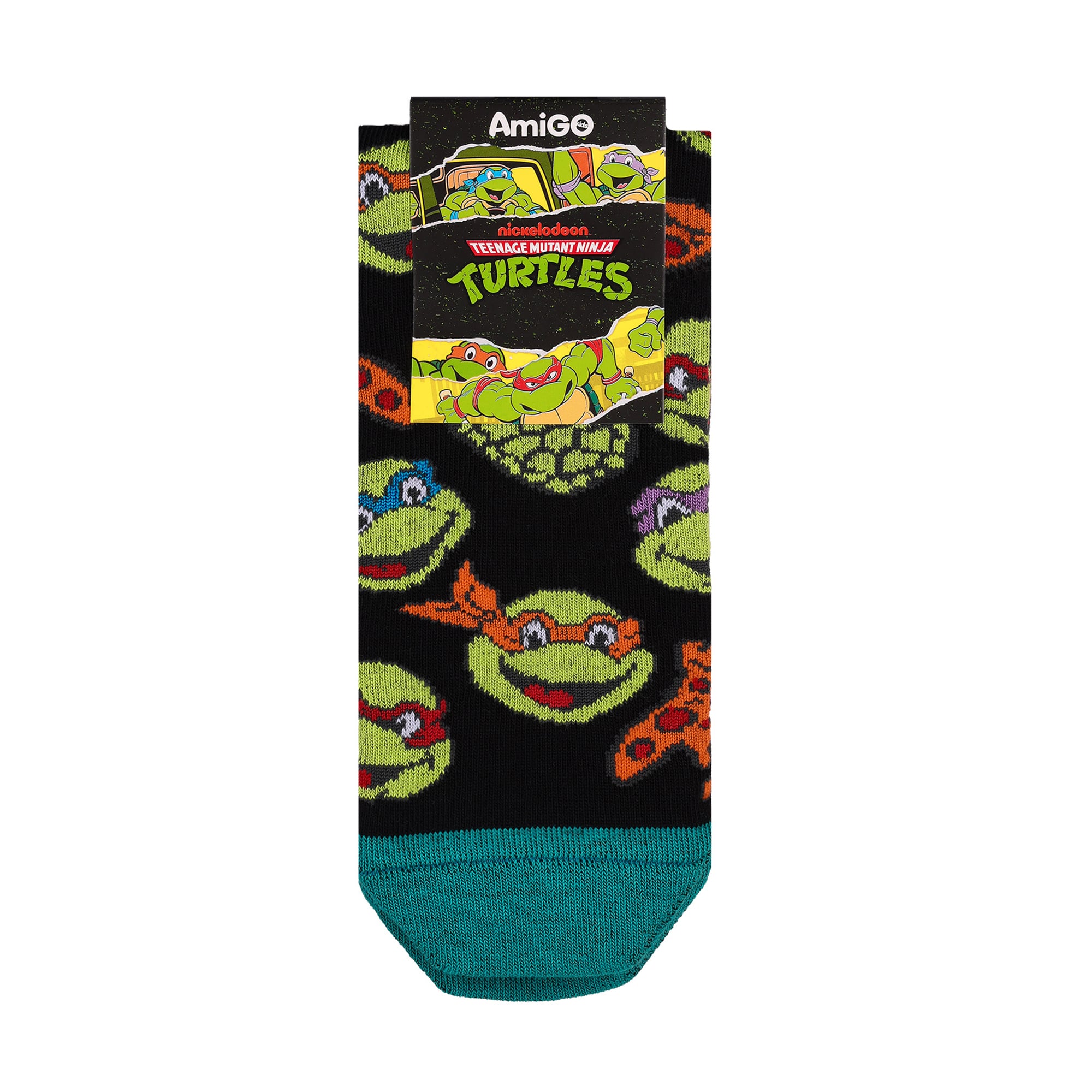 

Дитячі шкарпетки AmiGO Черепашки-ніндзя, чорно-зелені, розмір 22-24