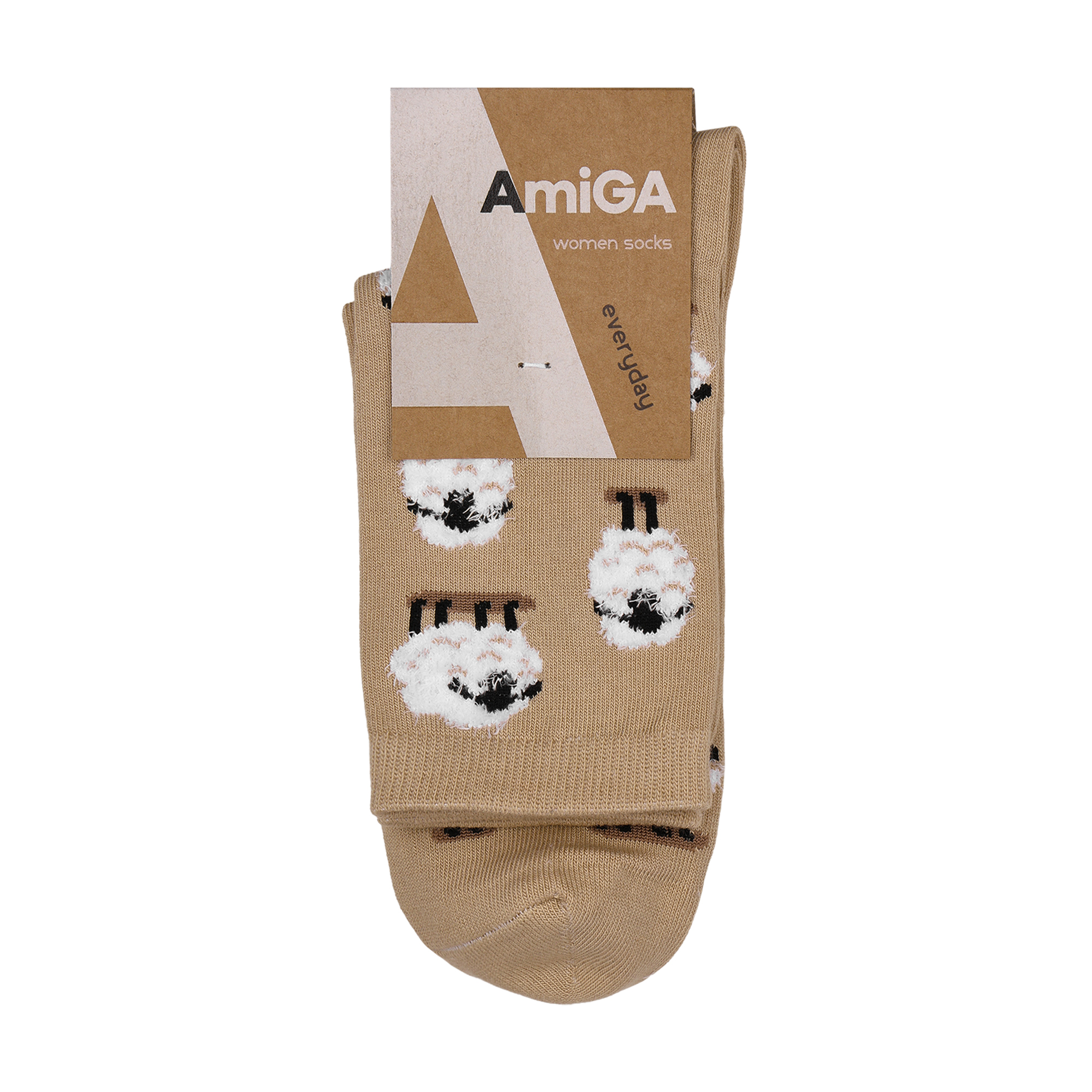 

Жіночі шкарпетки AmiGA вівці, бежеві, розмір 23-25