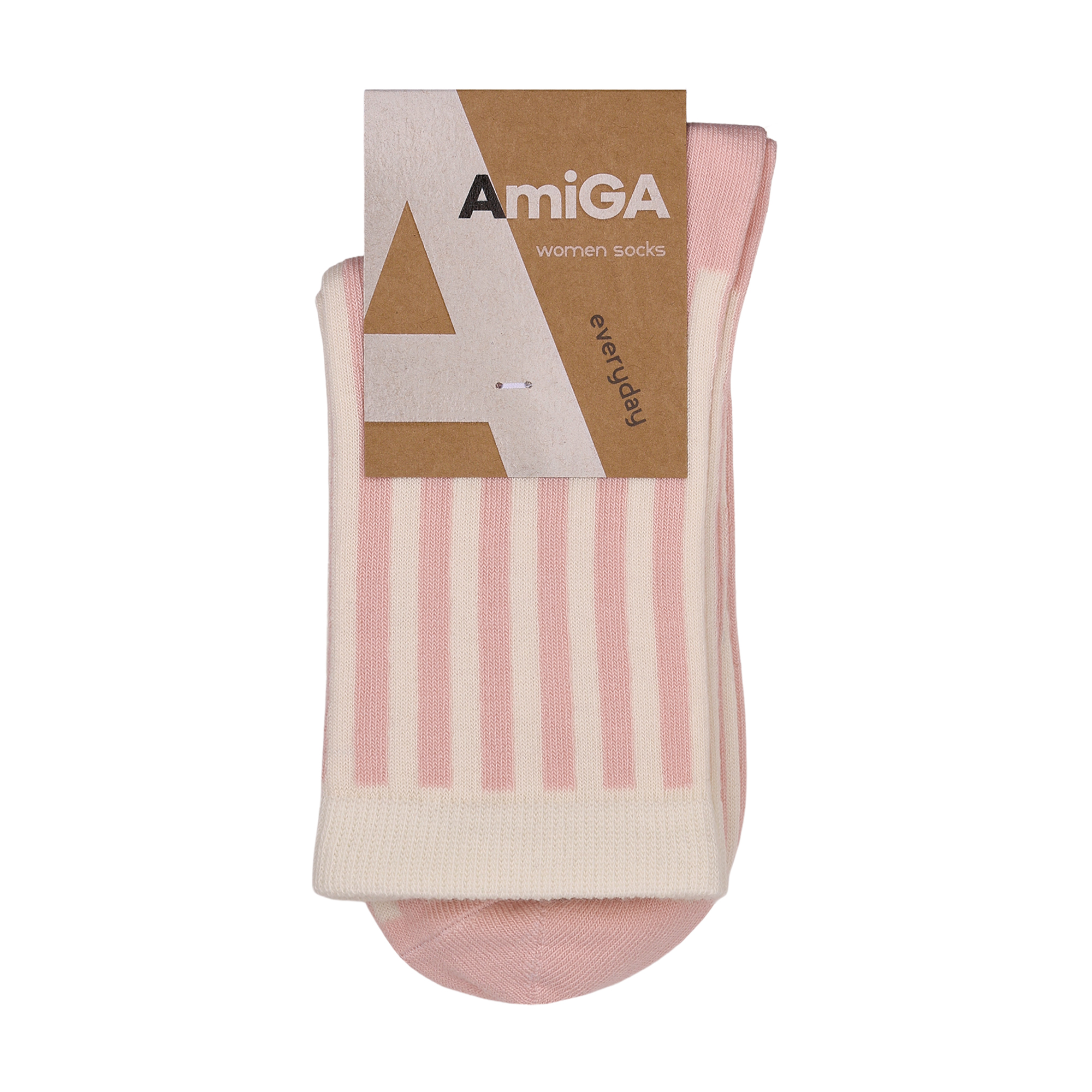 

Жіночі шкарпетки AmiGA смужка, рожеві, розмір 23-25
