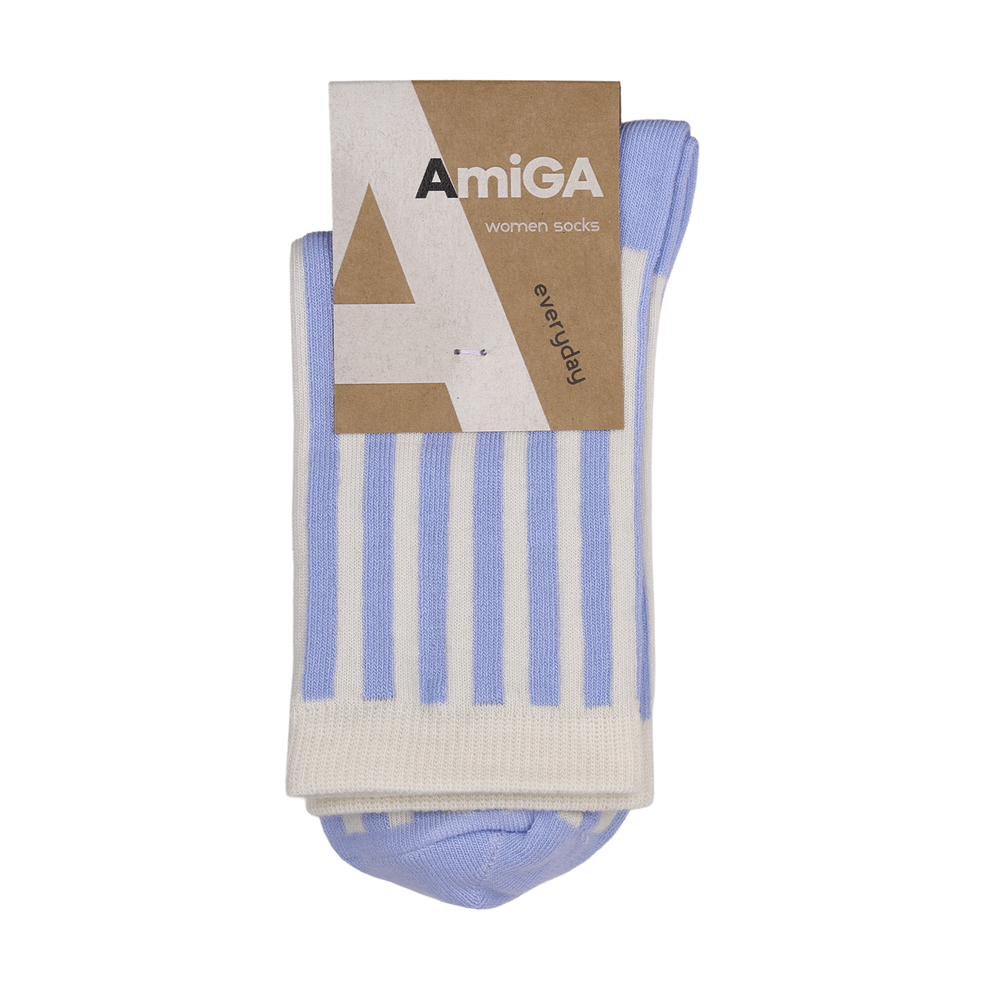 

Жіночі шкарпетки AmiGA смужка, блакитні, розмір 23-25