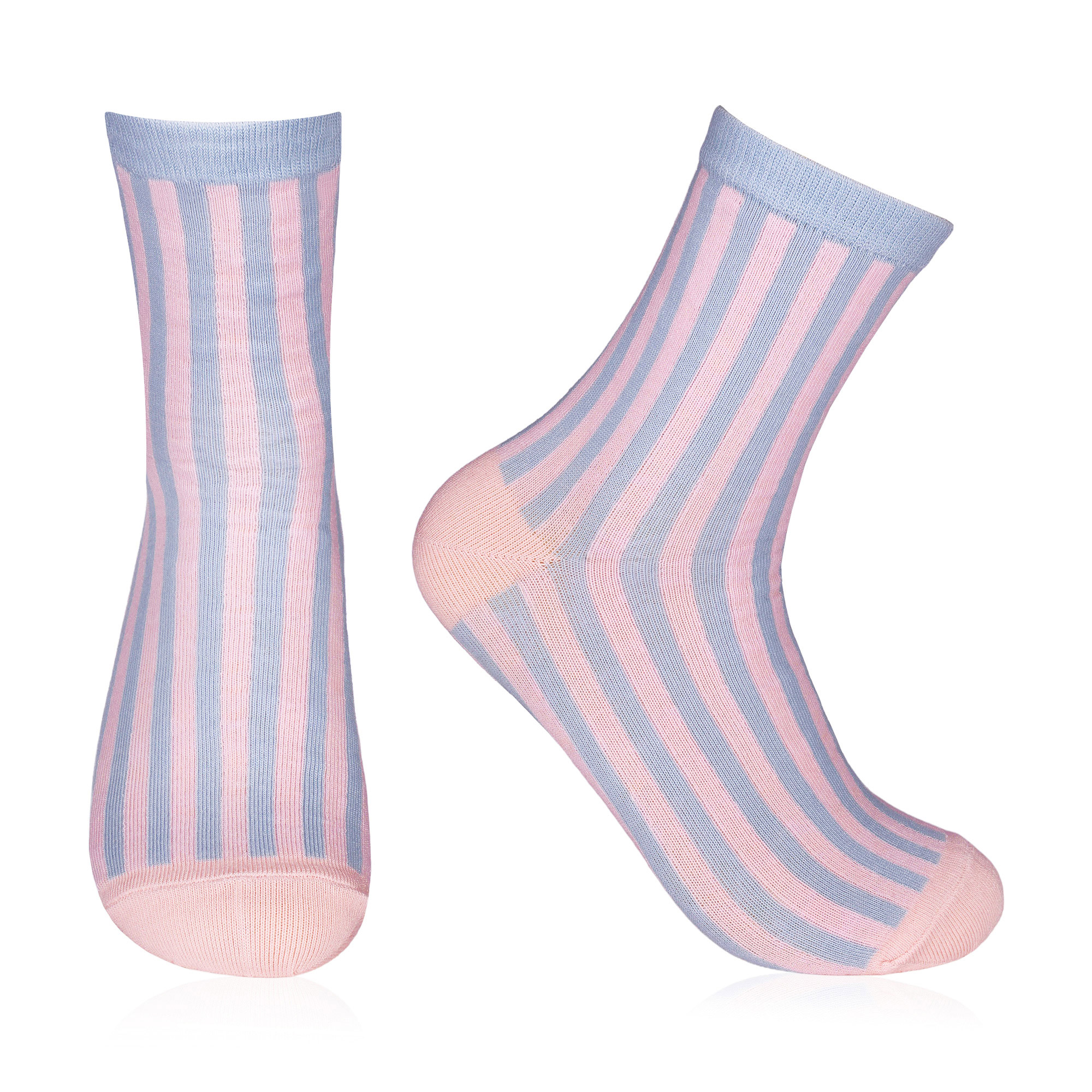 

Жіночі шкарпетки AmiGA смужка, рожево-блакитні, розмір 23-25