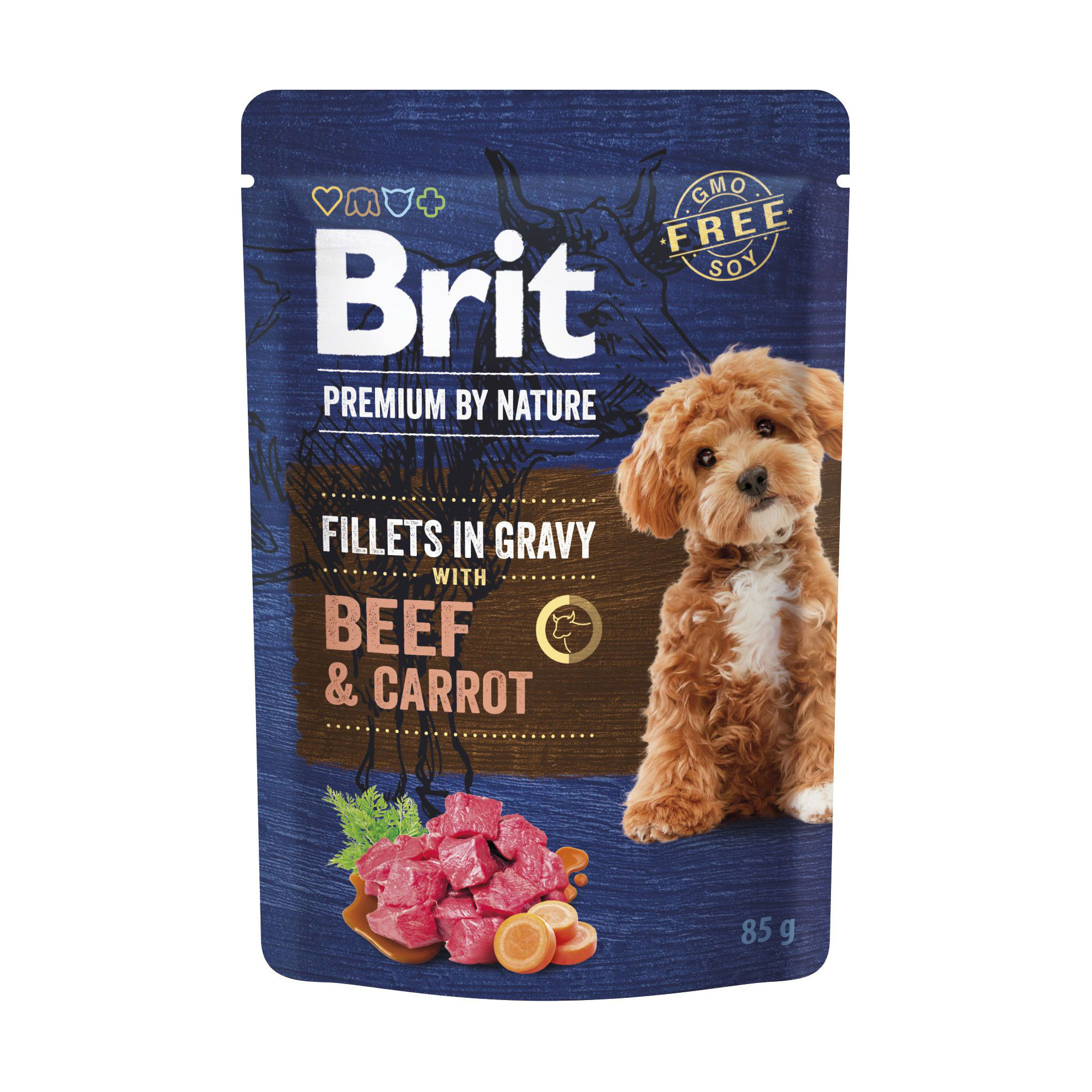 

Вологий корм для собак малих порід Brit Premium Fillets In Gravy Beef & Carrot, 85 г