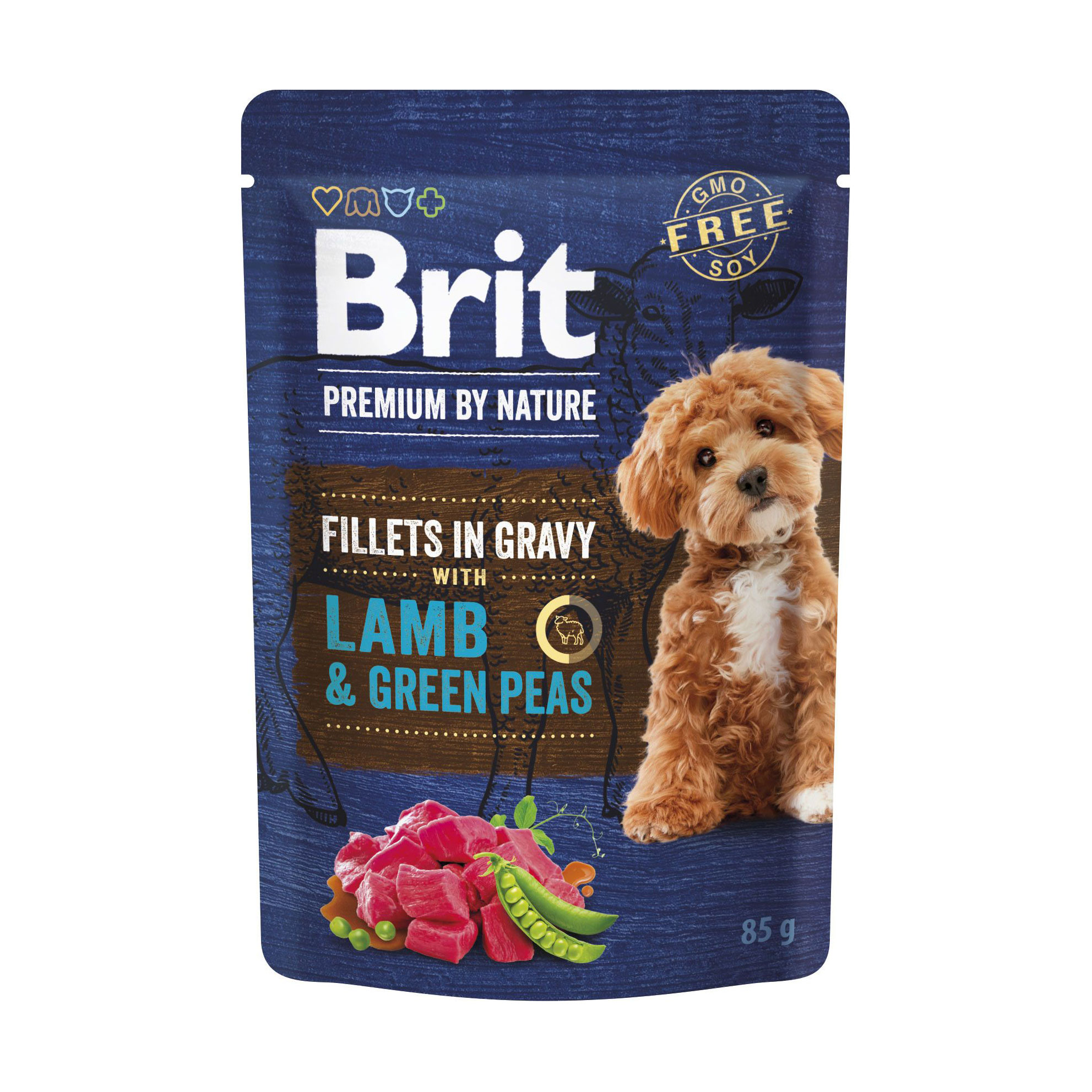

Вологий корм для собак малих порід Brit Premium Fillets In Gravy Lamb & Green Peas, 85 г
