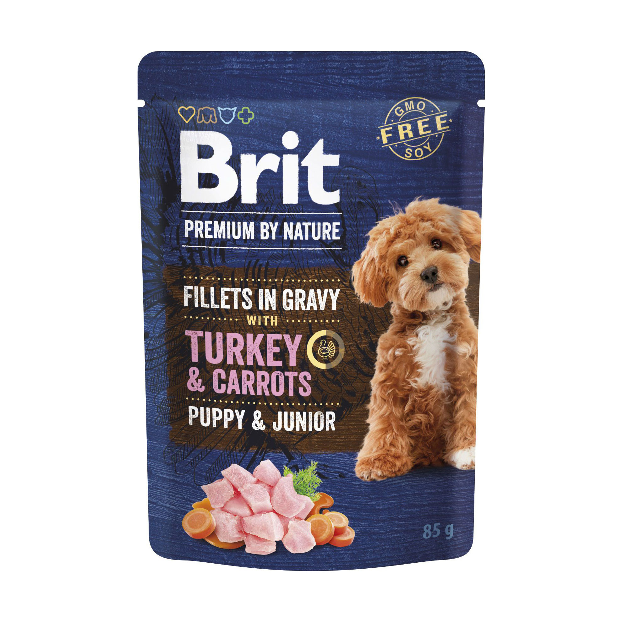 

Вологий корм для цуценят Brit Premium Fillets In Gravy Turkey & Carrots Puppy, 85 г