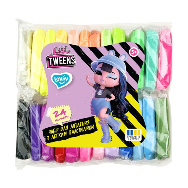 

Набір для ліплення з повітряним пластиліном Lovin Tweens 24 кольори неон, від 5 років, 15*19*4 см, 160 г (LOL70192)