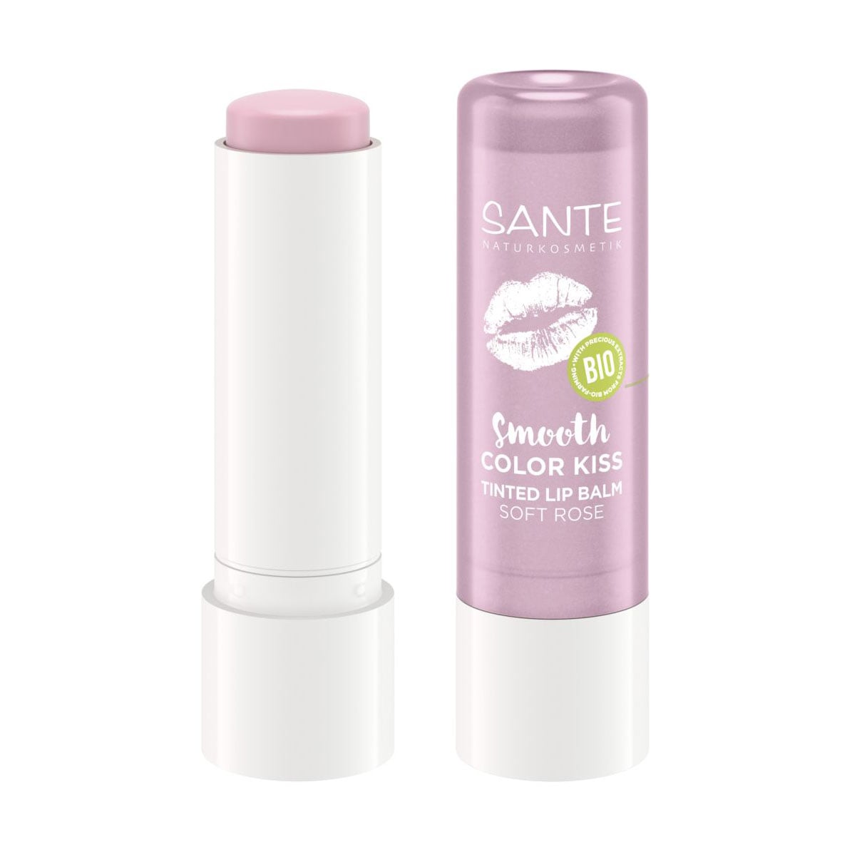 Тонувальний біо-бальзам для губ Sante Smooth Color Kiss Tinted Lip Balm 04 Soft Rose, 4.8 г