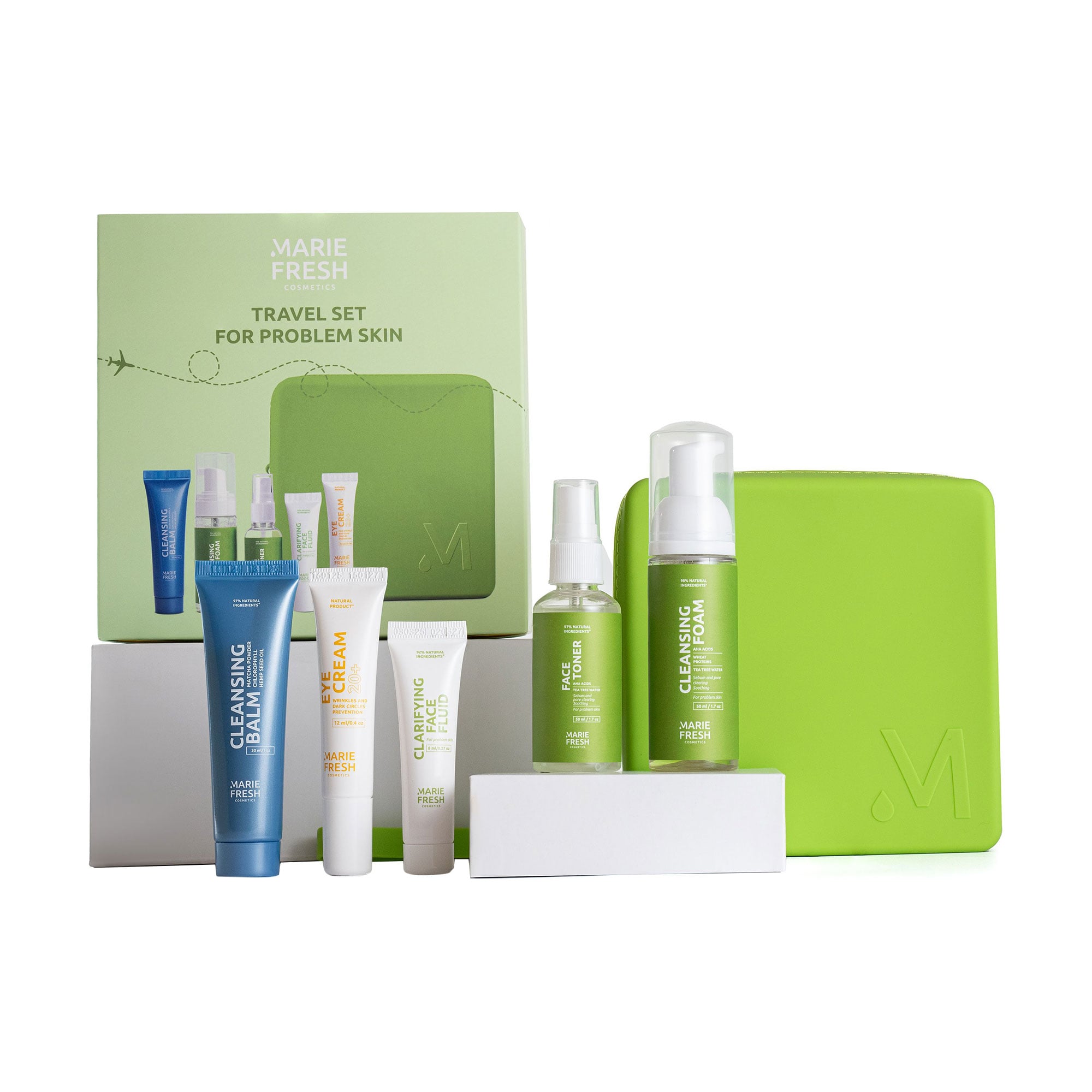 

Дорожний набір Marie Fresh Cosmetics Travel Set для проблемної шкіри обличчя, 6 предметів