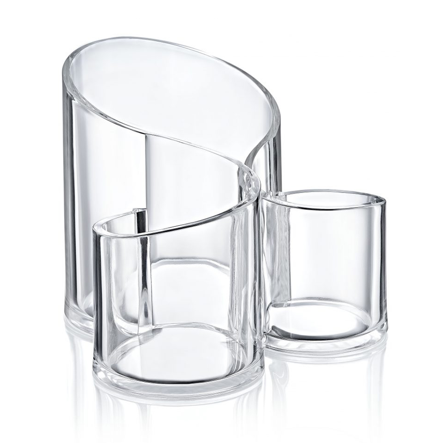 

Трисекційний органайзер для косметики Boxup прозорий, 14.5*14.5*12 см (FT-008)