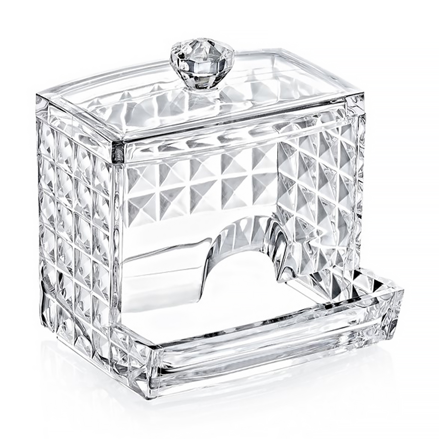 

Контейнер для ватних паличок Boxup Diamond прозорий, 8.8*10.5*6 см (FT-025)