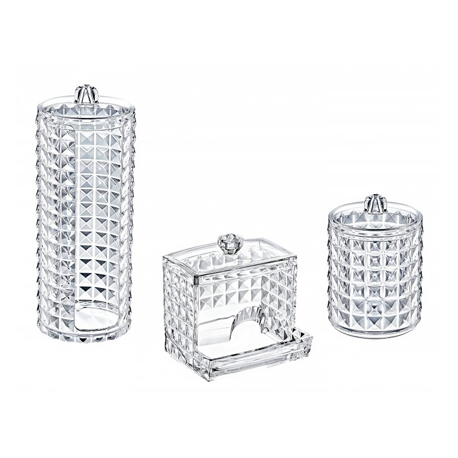 

Набір органайзерів для ватних дисків та паличок Boxup Diamond, 3 шт (FT-028)