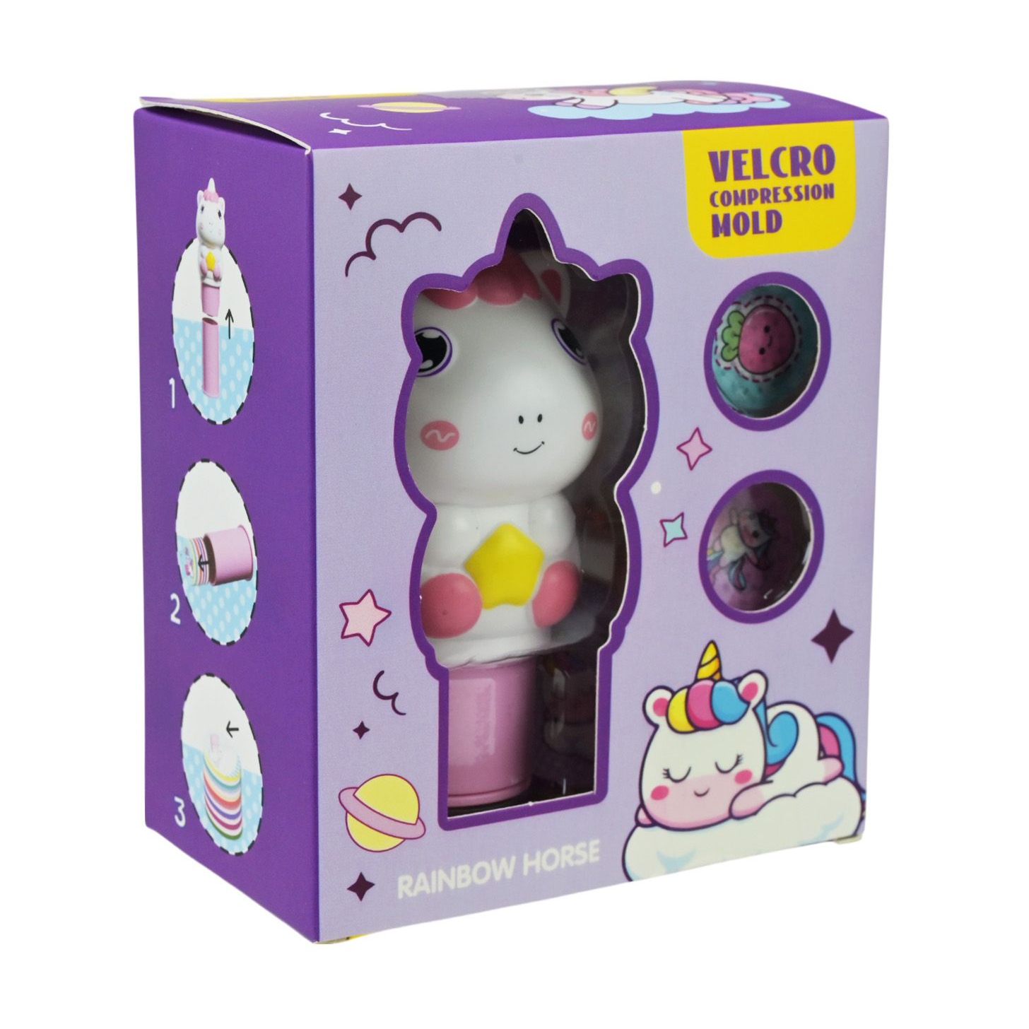 

Іграшка-штамп з наклейками Shantou Jinxing Єдиноріг, від 3 років, 9.8*5.9*11.4 см (ME-179)