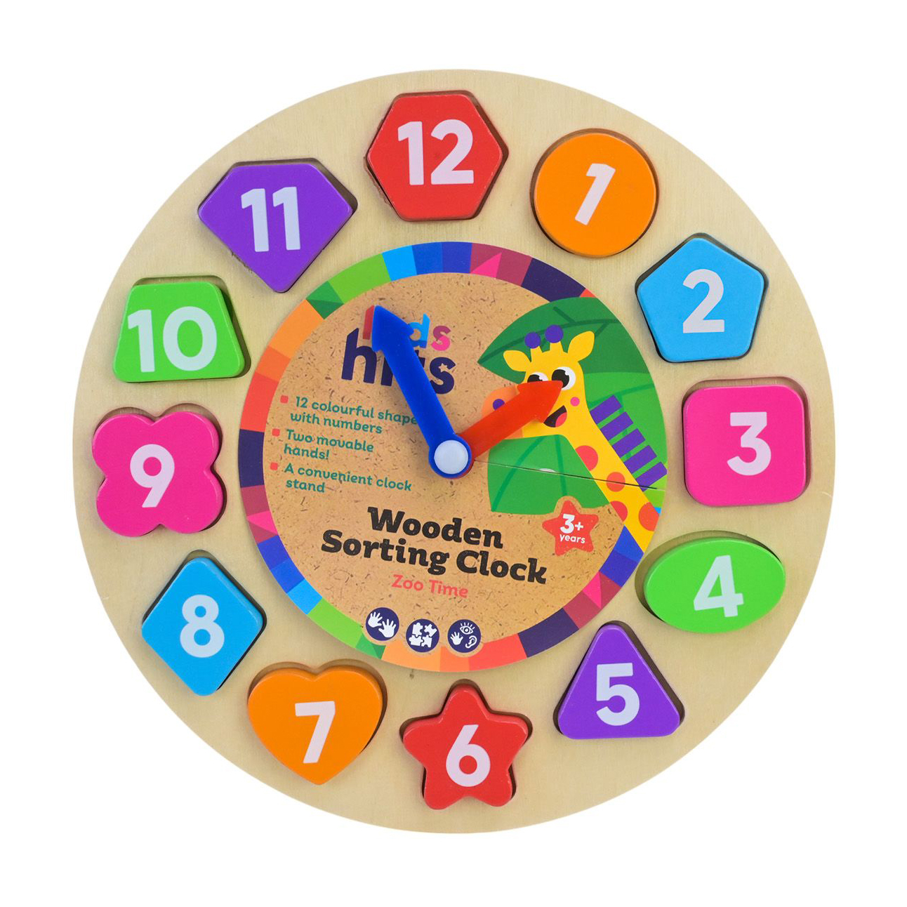 

Іграшка дерев'яна Kids Hits Годинник-сортер, від 3 років, 21*21*1.25 см (KH20/036)