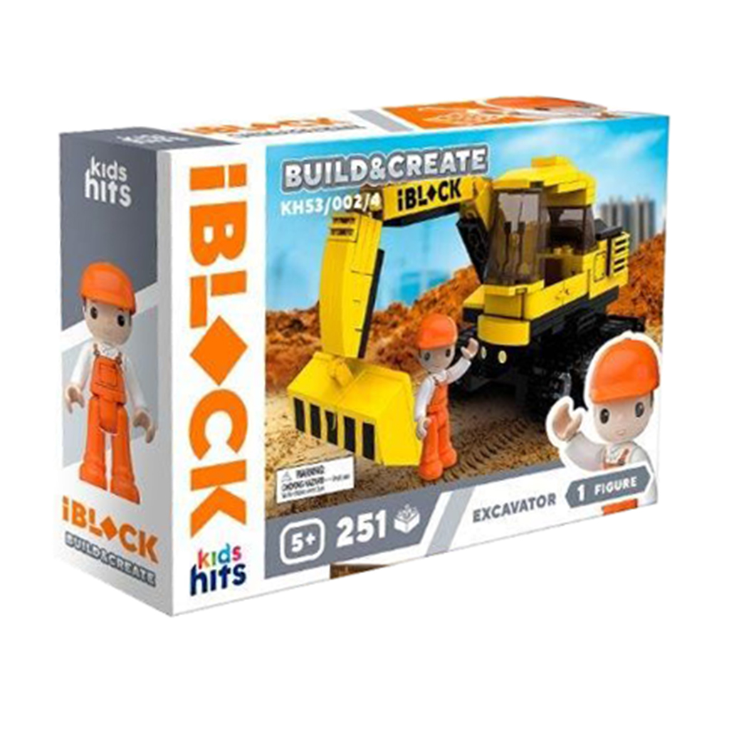 

Дитячий конструктор iBlock Junior Build & Create Екскаватор, 251 елемент, від 5 років, 24*6*16 см (KH53/002/4)