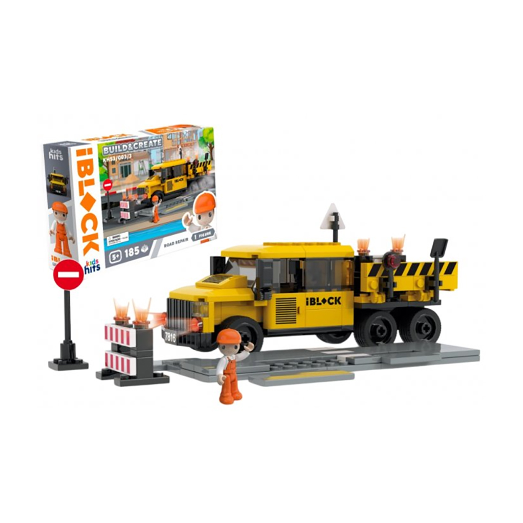 

Дитячий конструктор iBlock Junior Build & Create Ремонт дороги, 185 елементів, від 5 років, 32*5*21.5 см (KH53/003/3)