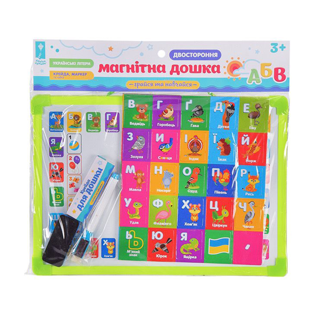 

Двостороння магнітна дошка Країна Іграшок з магнітними літерами, від 3 років, 30*28 см (PL-7005ua)