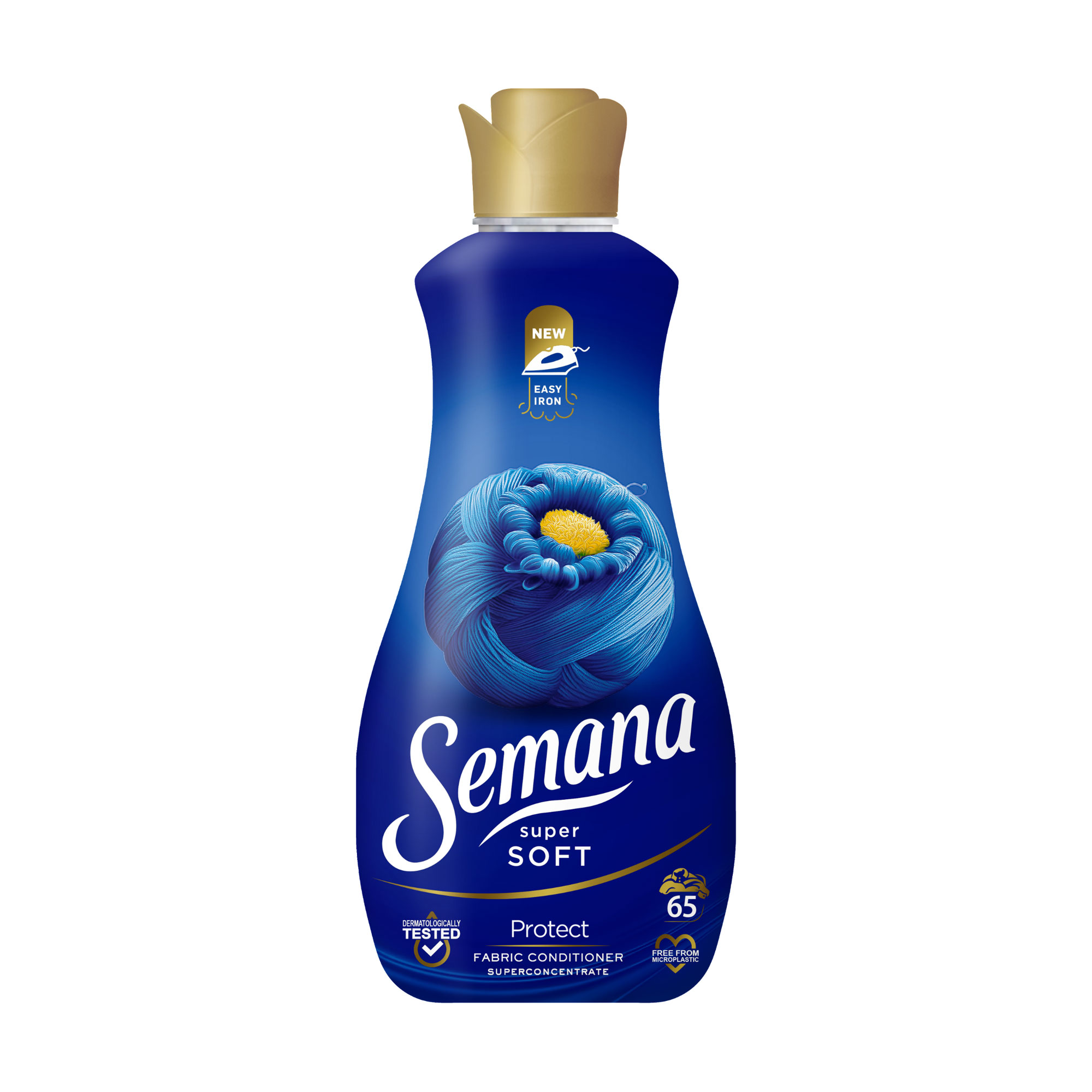 

Кондиціонер для білизни Semana Super Soft Protect, 65 циклів прання, 1.3 л