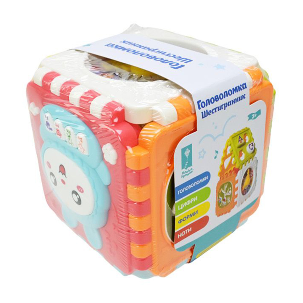 

Розвивальна іграшка-сортер Країна Iграшок Головоломка Шестигранник, від 3 років, 13.5*13.5*13.5 см, 12 елементів (PL-724-17)