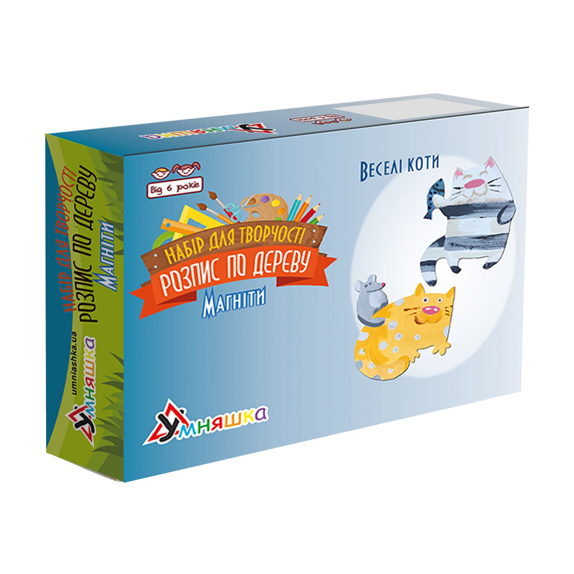 

Набір для творчості Умняшка Розпис по дереву Магніти-веселі коти, від 6 років (РД-011)