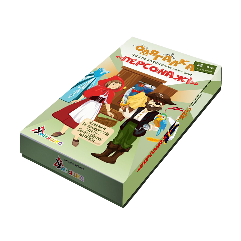 

Навчальна гра Умняшка Одягалка Персонажі, з багаторазовими наліпками, від 4 років (1906)