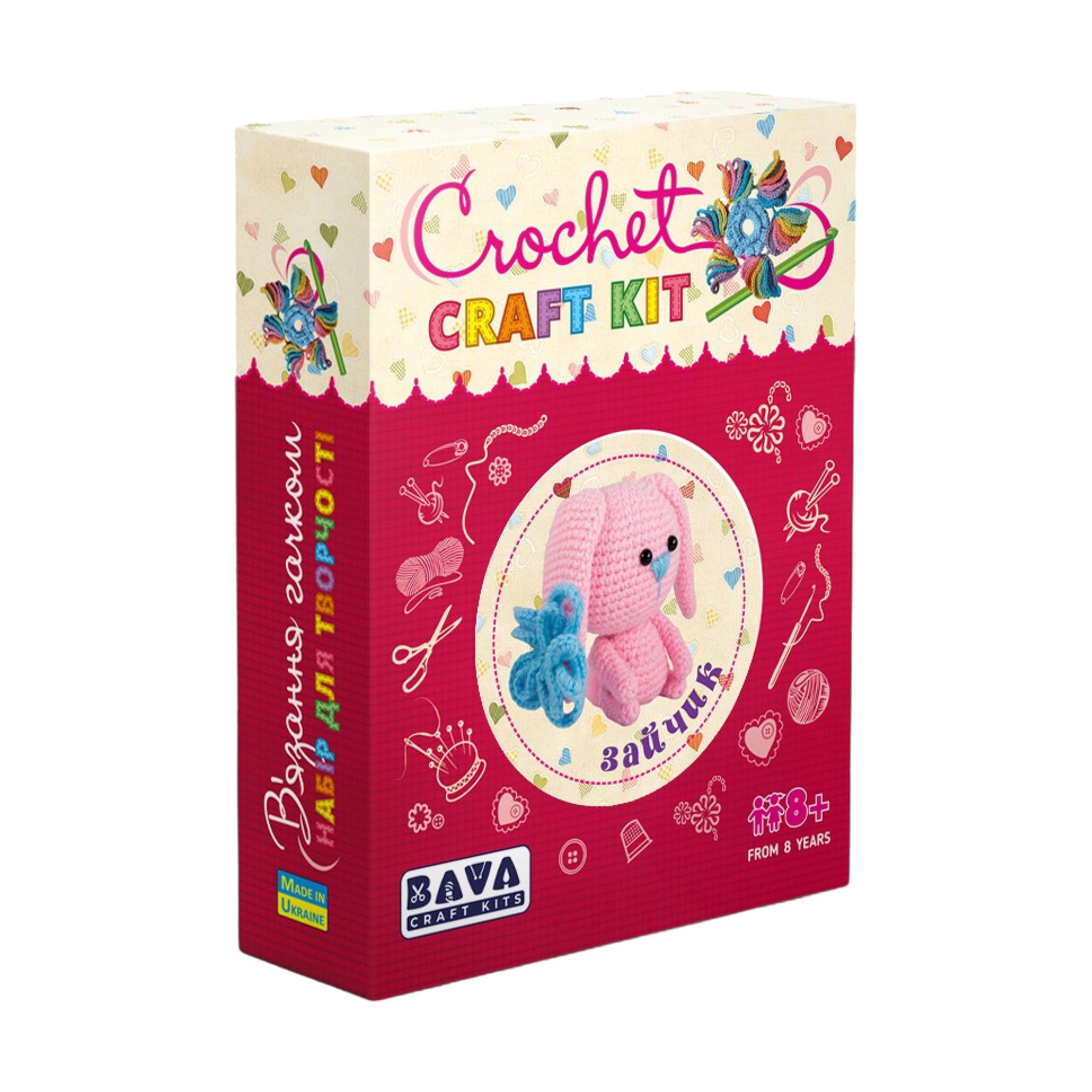 

Набір для в'язання гачком Умняшка Зайчик, від 8 років (ВК-001)