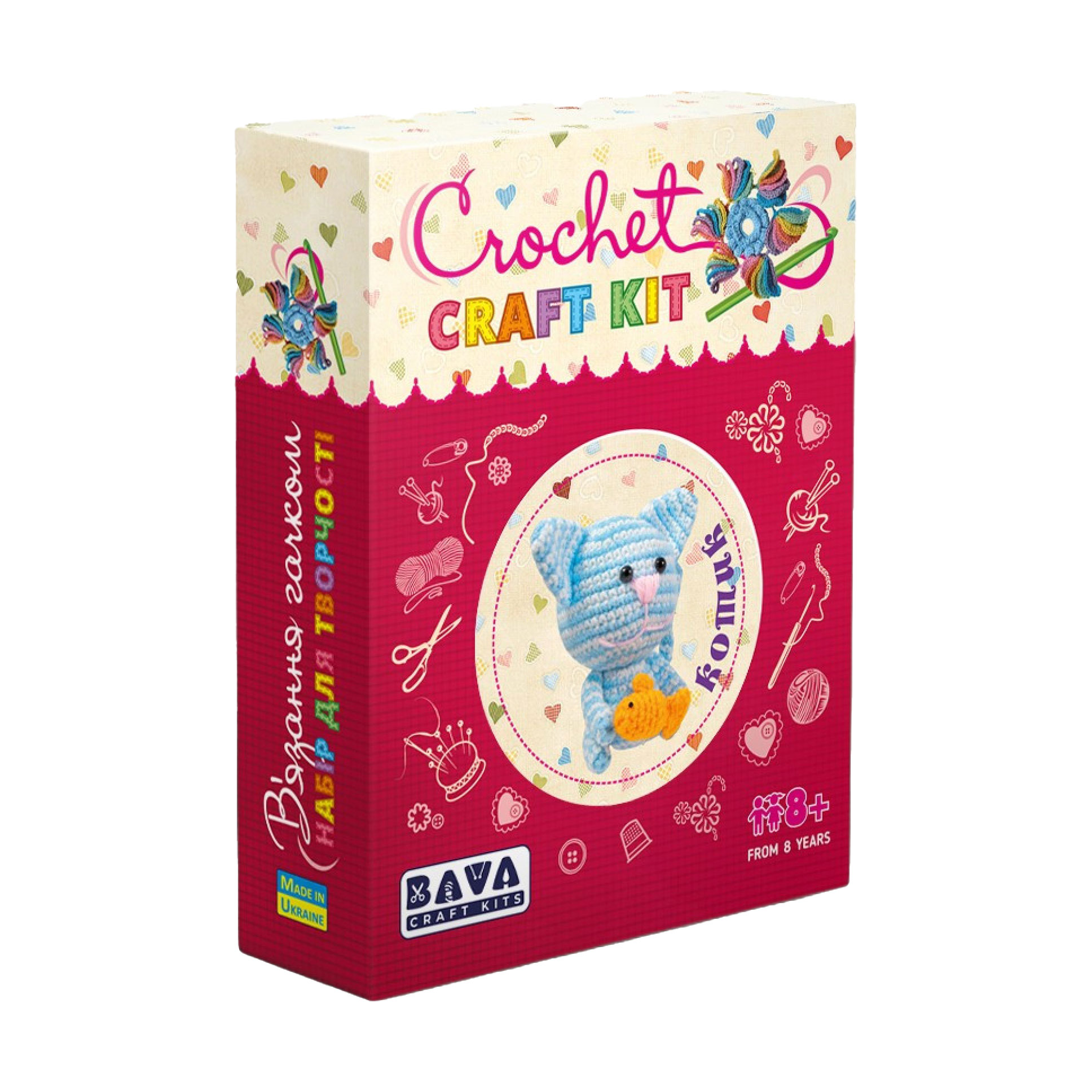 

Набір для в'язання гачком Умняшка Котик, від 8 років (ВК-005)