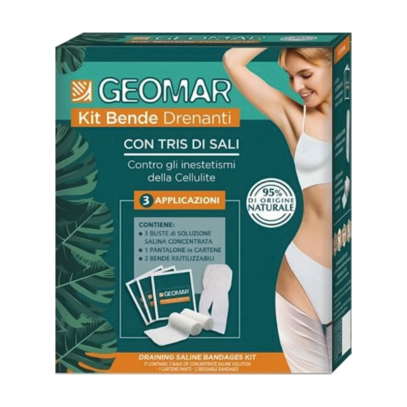 

Набір для боротьби з целюлітом Geomar Draining Bandages Kit (бінт, 2 шт + труси, 1 шт + дренажний розчин, 3 шт)