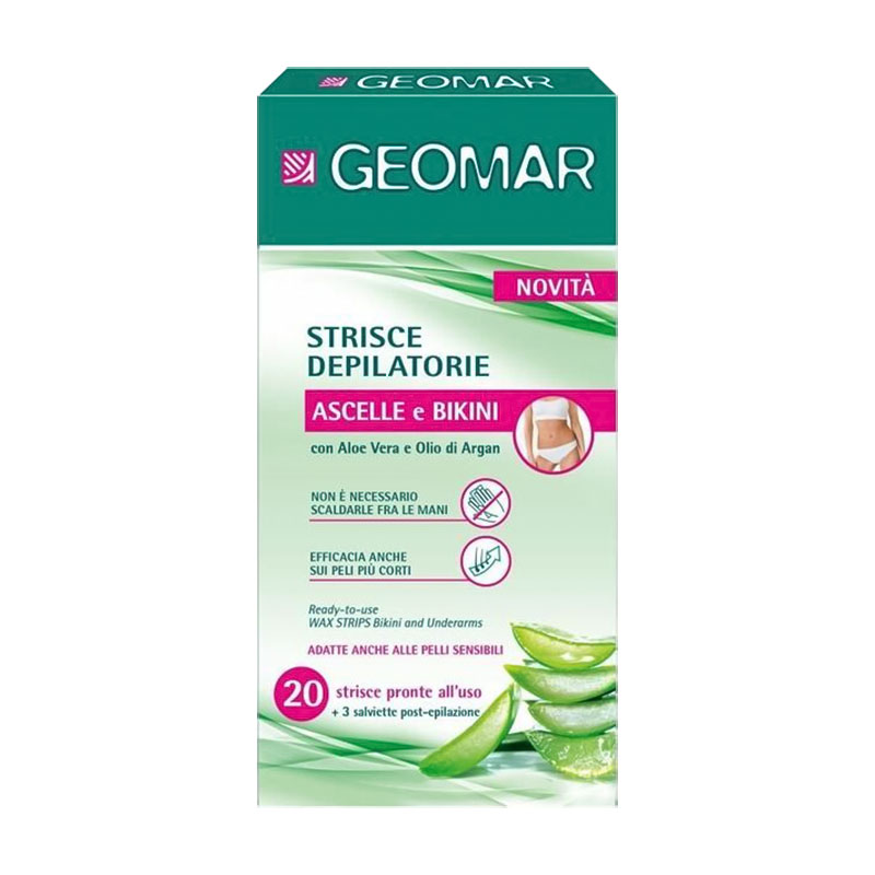 

Воскові смужки для бікіні та пахв Geomar Wax Strips Bikini & Underarms, 20 шт