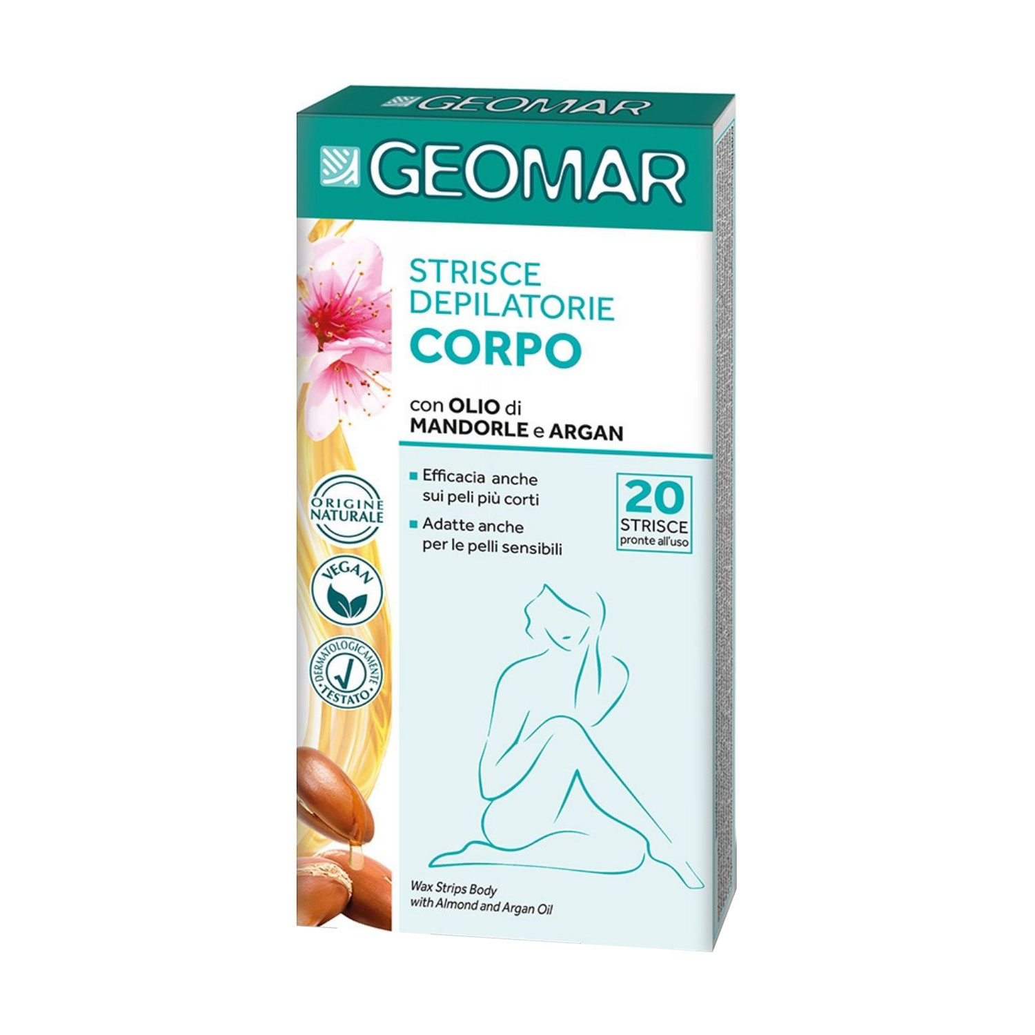 

Воскові смужки для тіла Geomar Wax Strips Body, 20 шт
