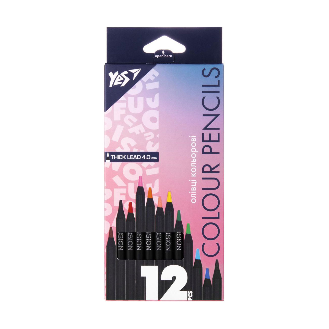 

Набір кольорових олівців YES Fusion чорне дерево, 12 кольорів (290762)
