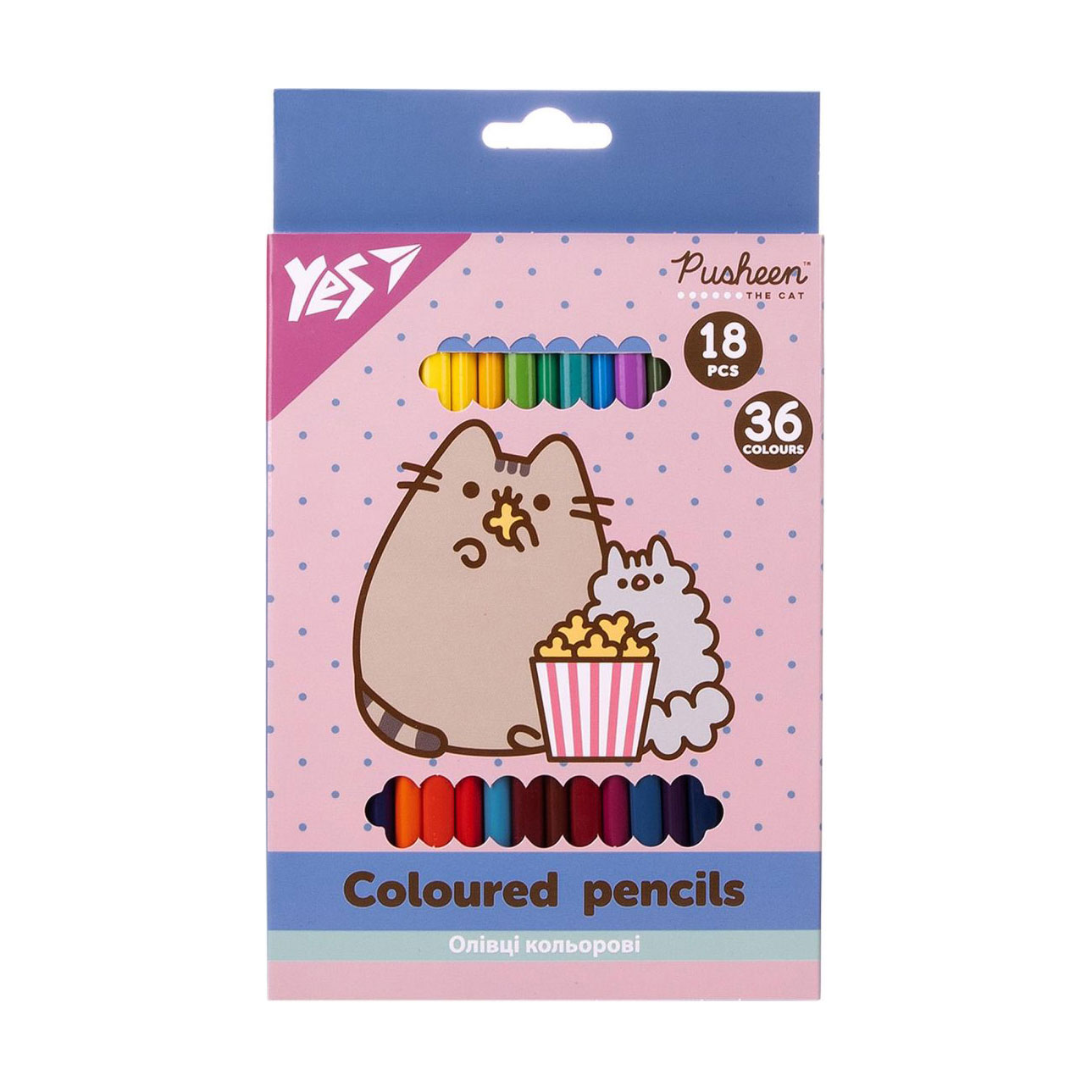 

Набір двосторонніх кольорових олівців YES Pusheen, 36 кольорів, 18 шт (290769)
