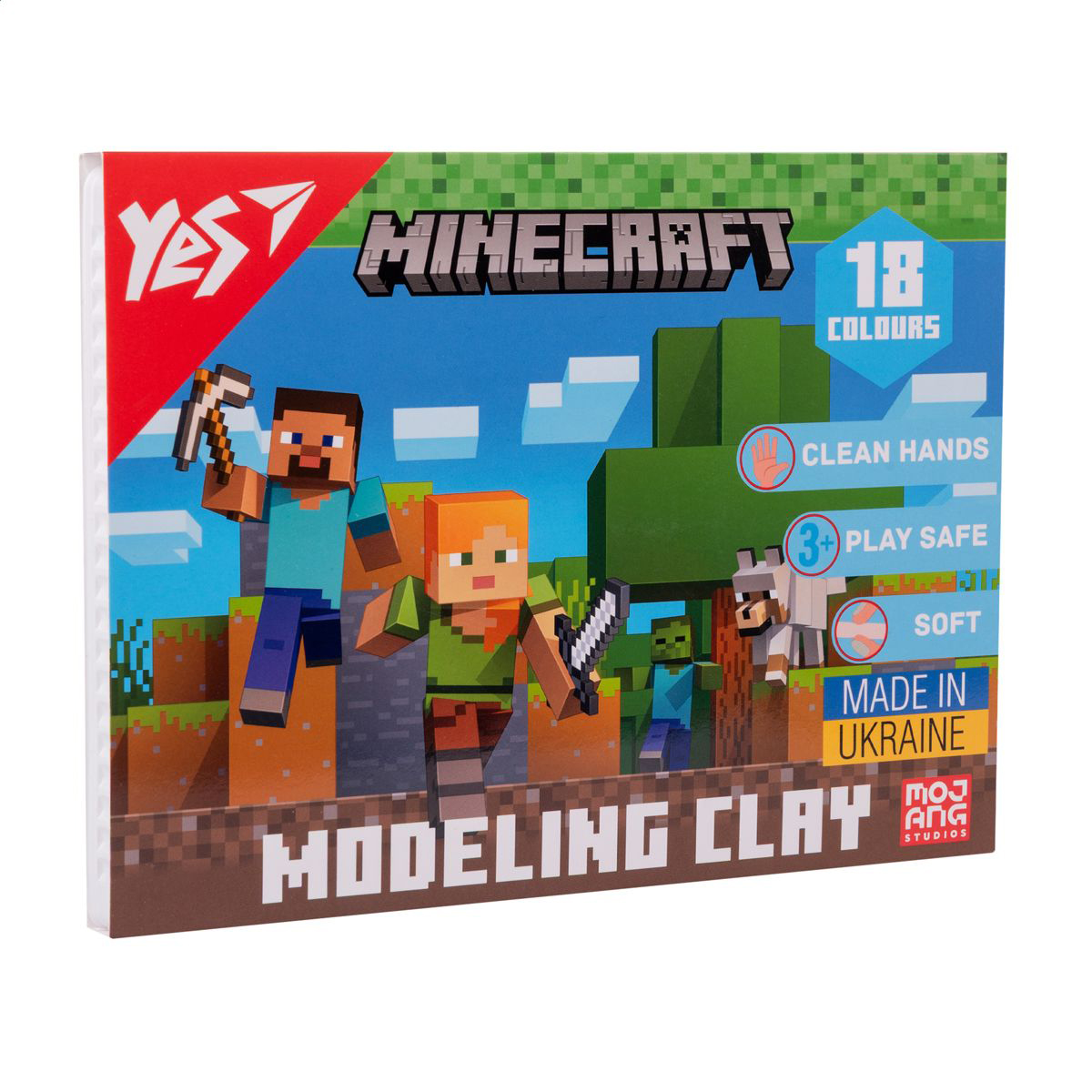 

Пластилін YES Minecraft 18 кольорів, 360 г (540678)