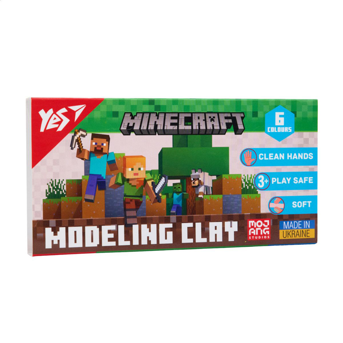 

Пластилін YES Minecraft 6 кольорів, 120 г (540650)