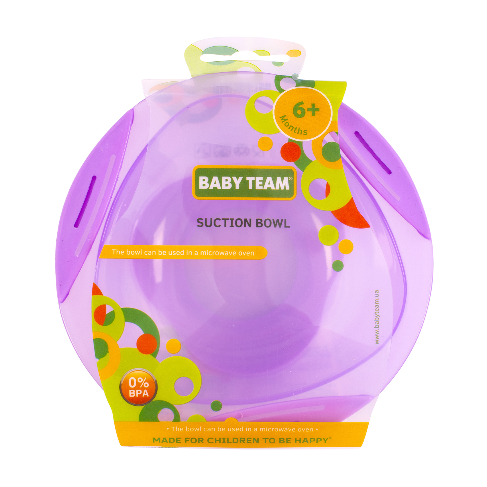 

Дитяча тарілочка Baby Team на присосці, від 6 місяців, фіолетова (6004)